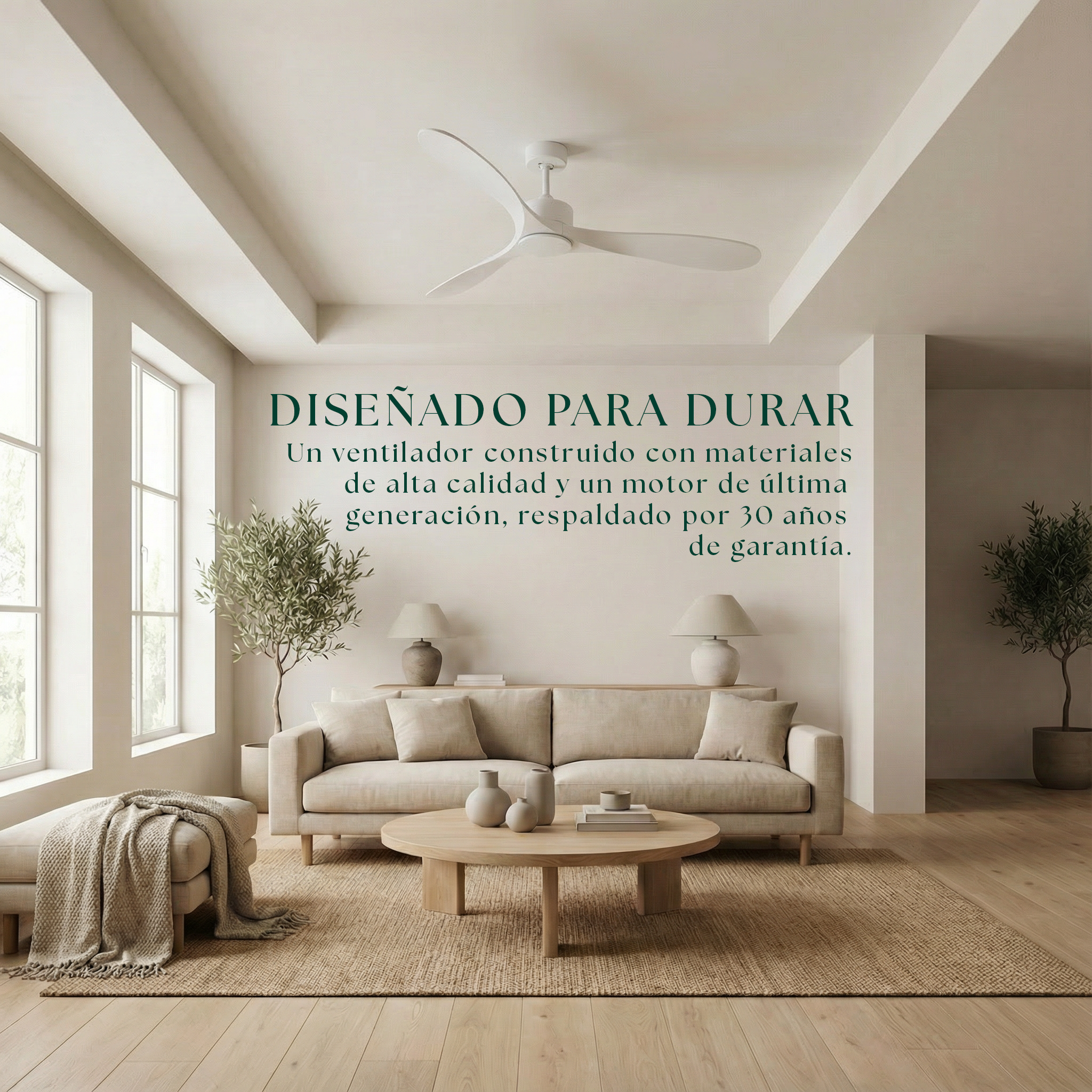 Boreal Deckenventilator 132 cm (10–25 m²) – 3 ABS-Flügel