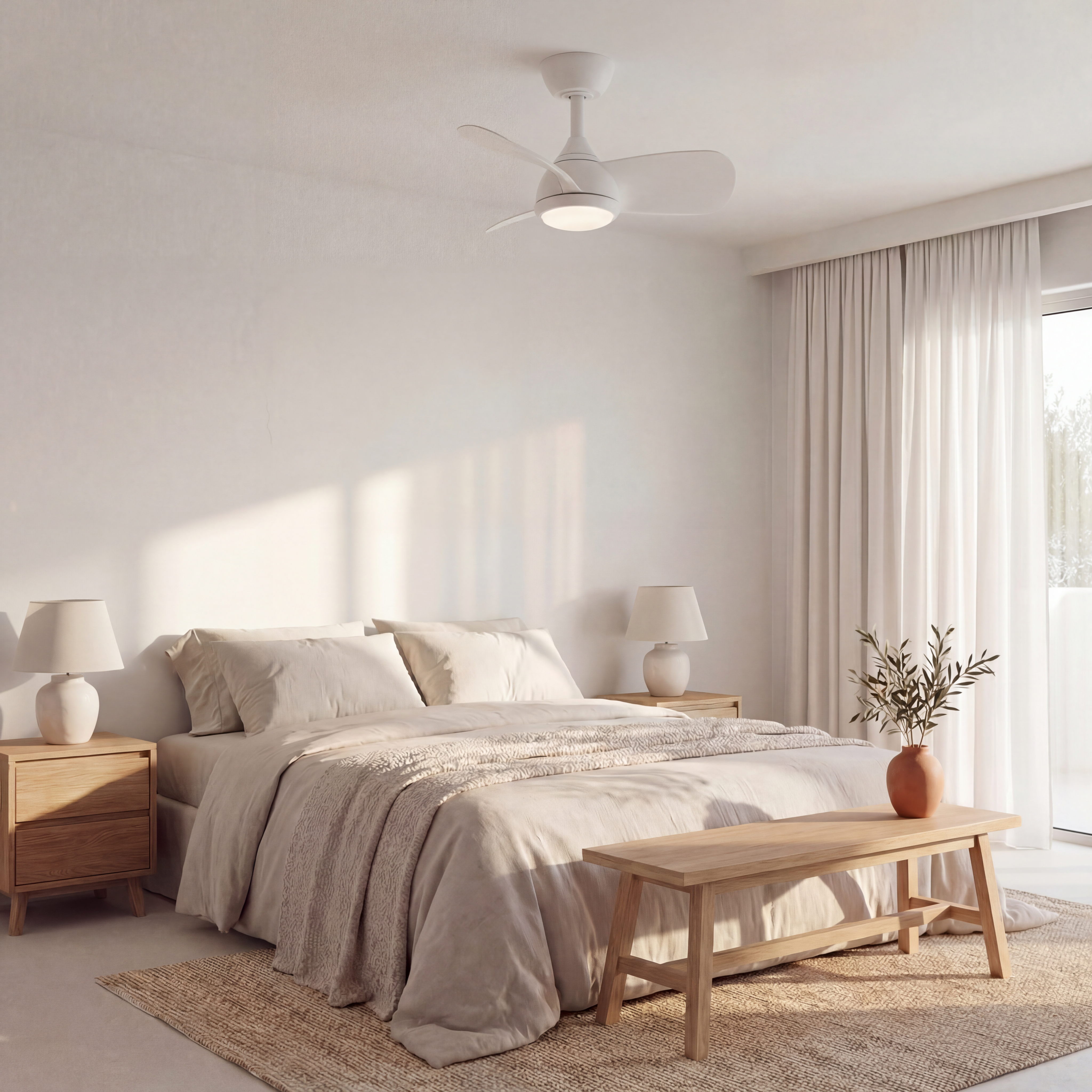 Veleo Deckenventilator 60 cm für Räume bis 8 m² – 3 Flügel aus ABS