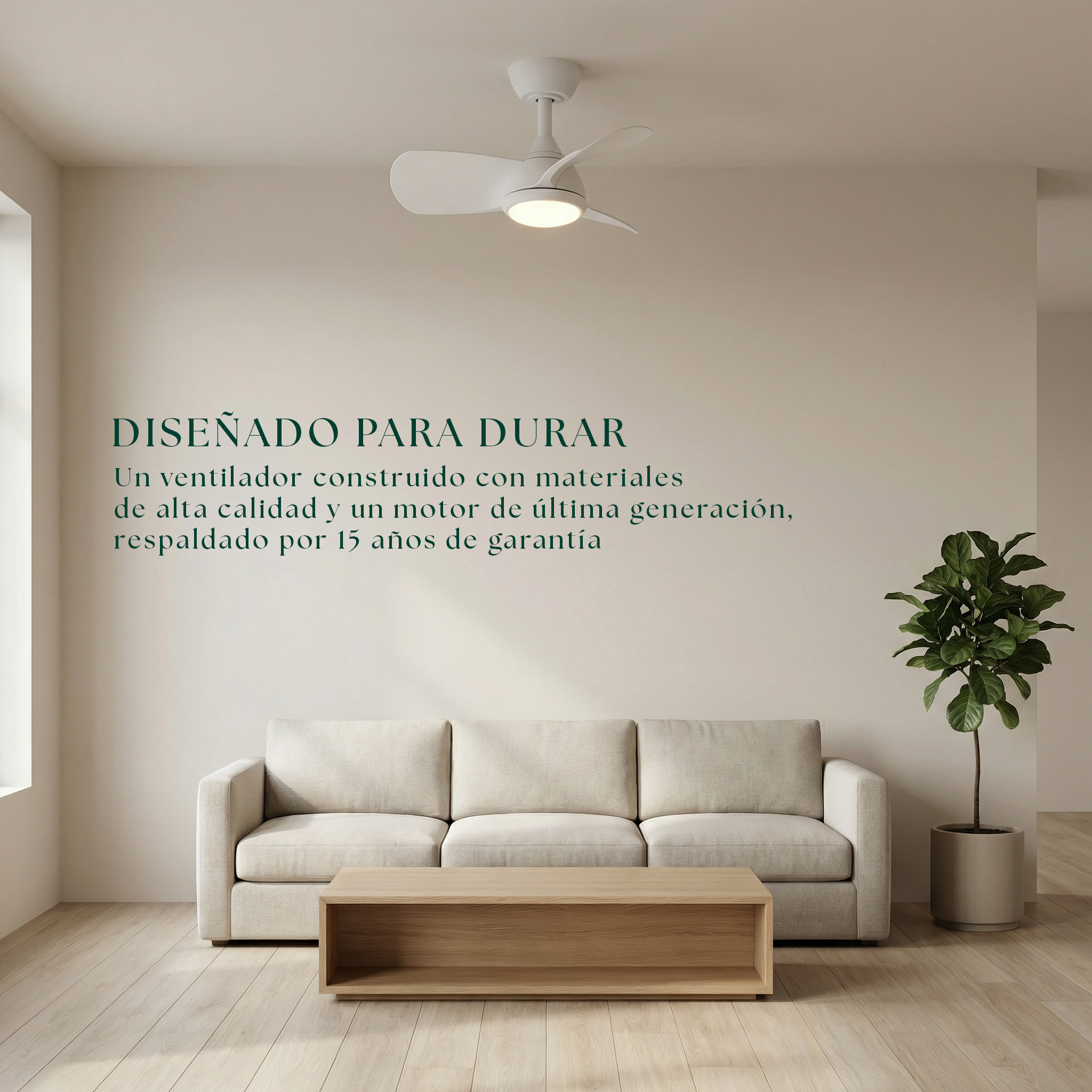 Veleo Deckenventilator 60 cm für Räume bis 8 m² – 3 Flügel aus ABS