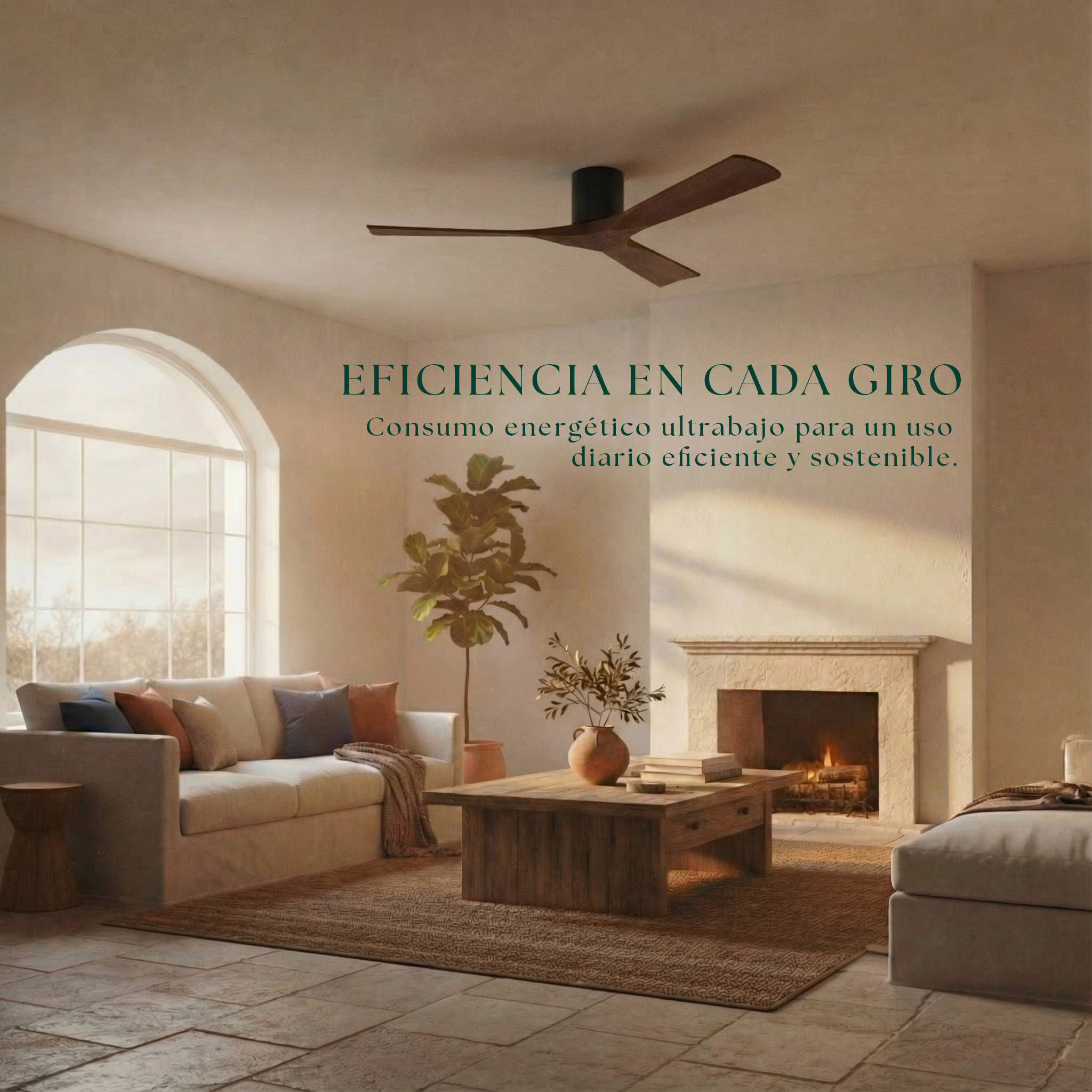 Etoile Deckenventilator aus Holz (132 cm / 112 cm)