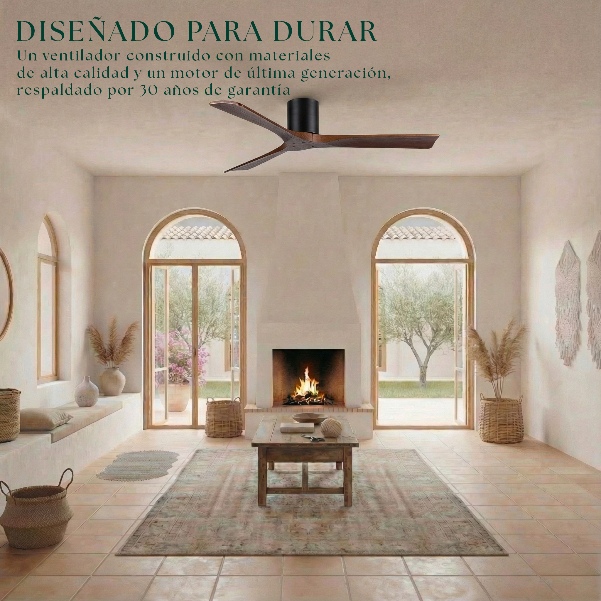 Etoile Deckenventilator aus Holz (132 cm / 112 cm)