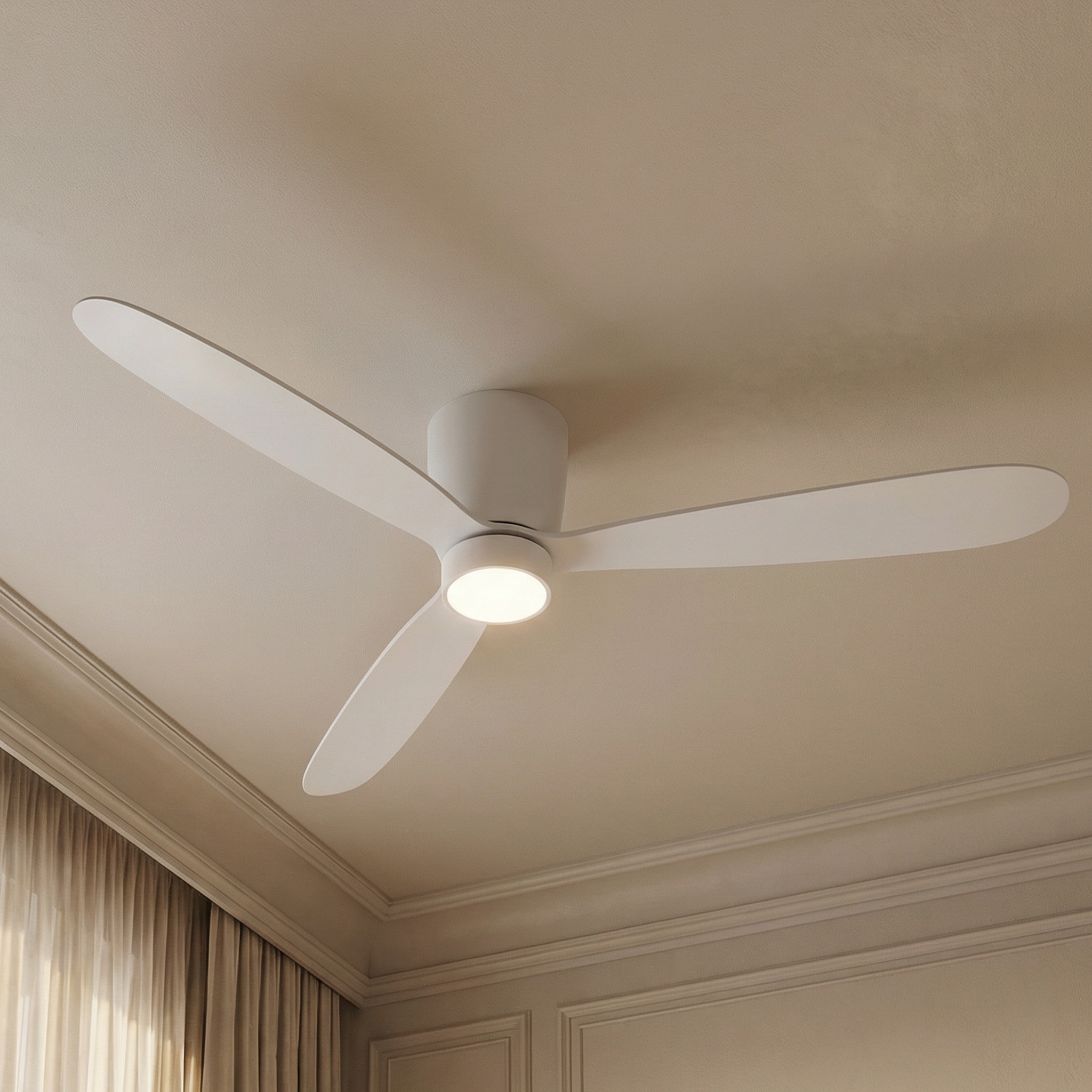 Sirocco Deckenventilator, 132 cm (für Räume von 10 bis 25 m²) – 3 Flügel aus ABS