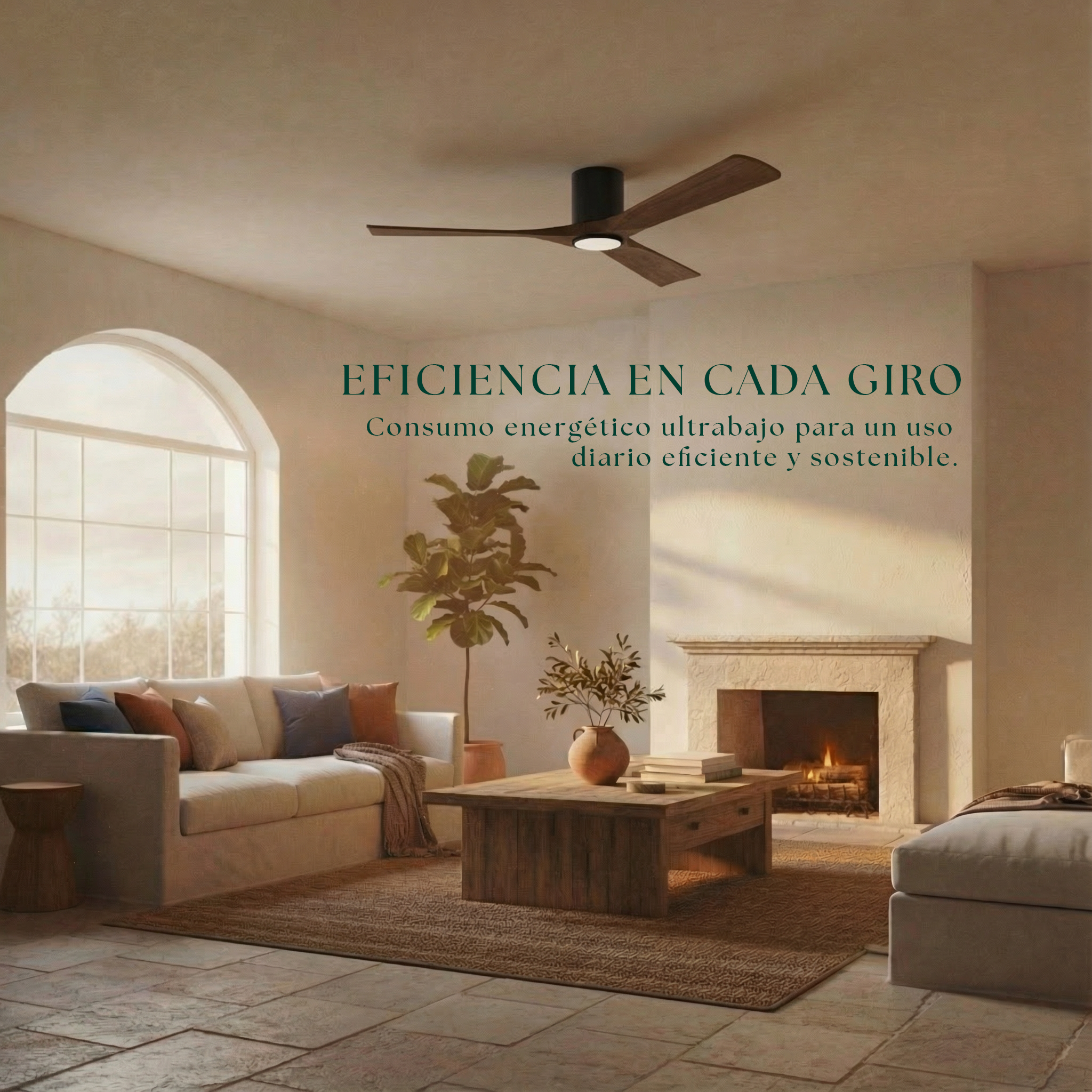 Etoile Deckenventilator aus Holz (132 cm / 112 cm)