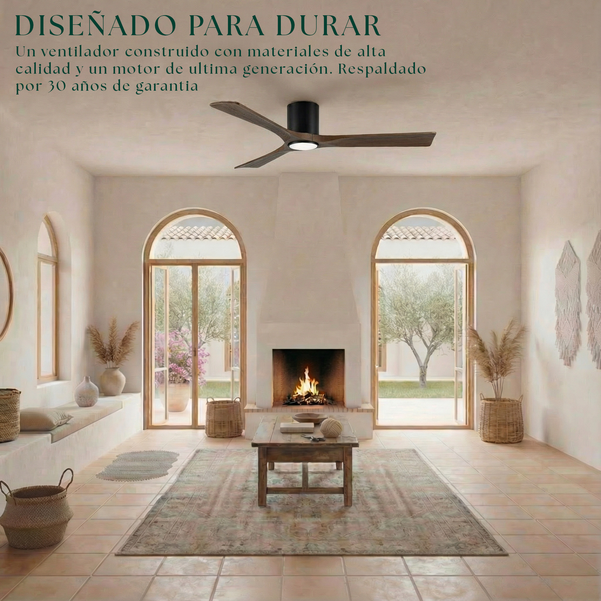 Etoile Deckenventilator aus Holz (132 cm / 112 cm)