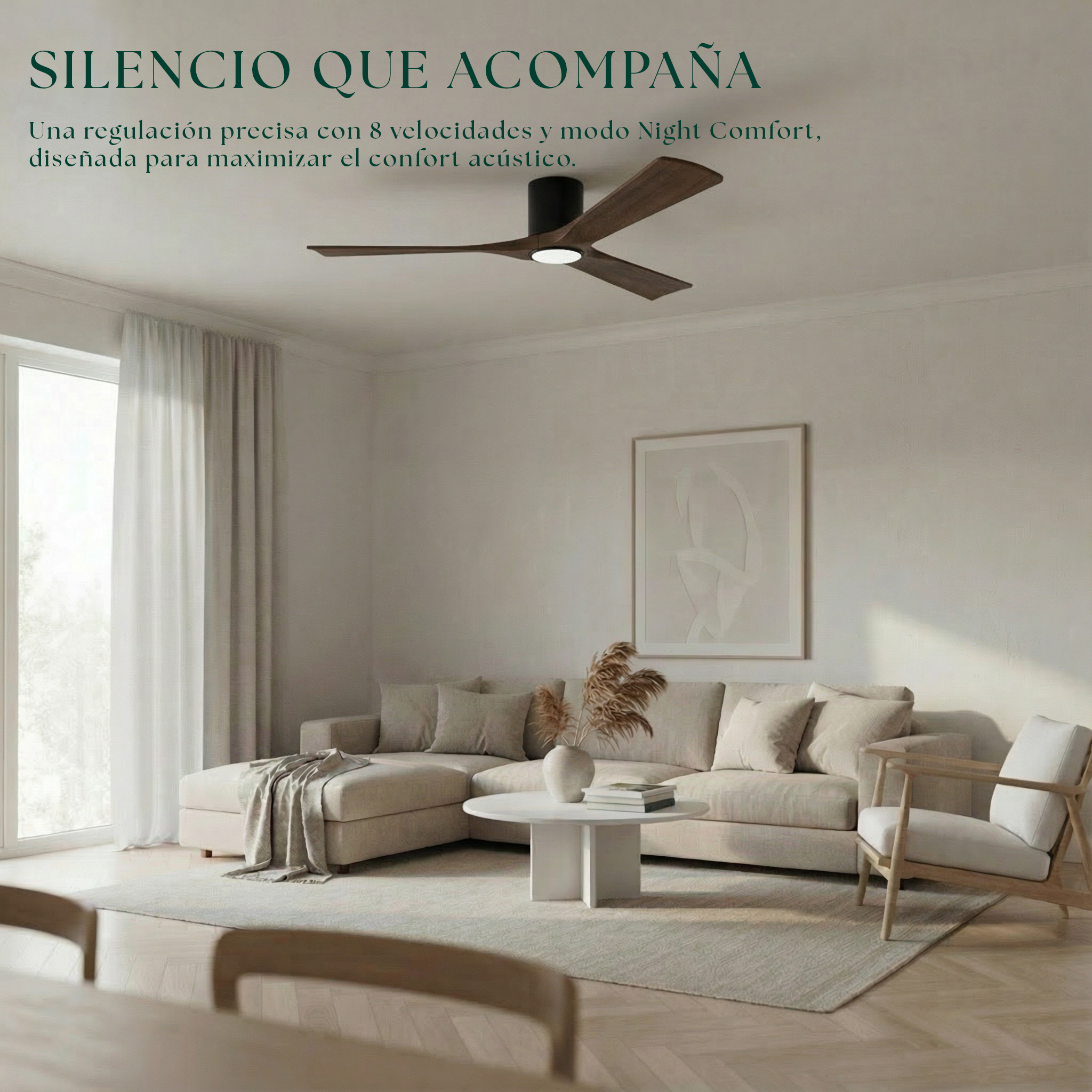 Etoile Deckenventilator aus Holz (132 cm / 112 cm)