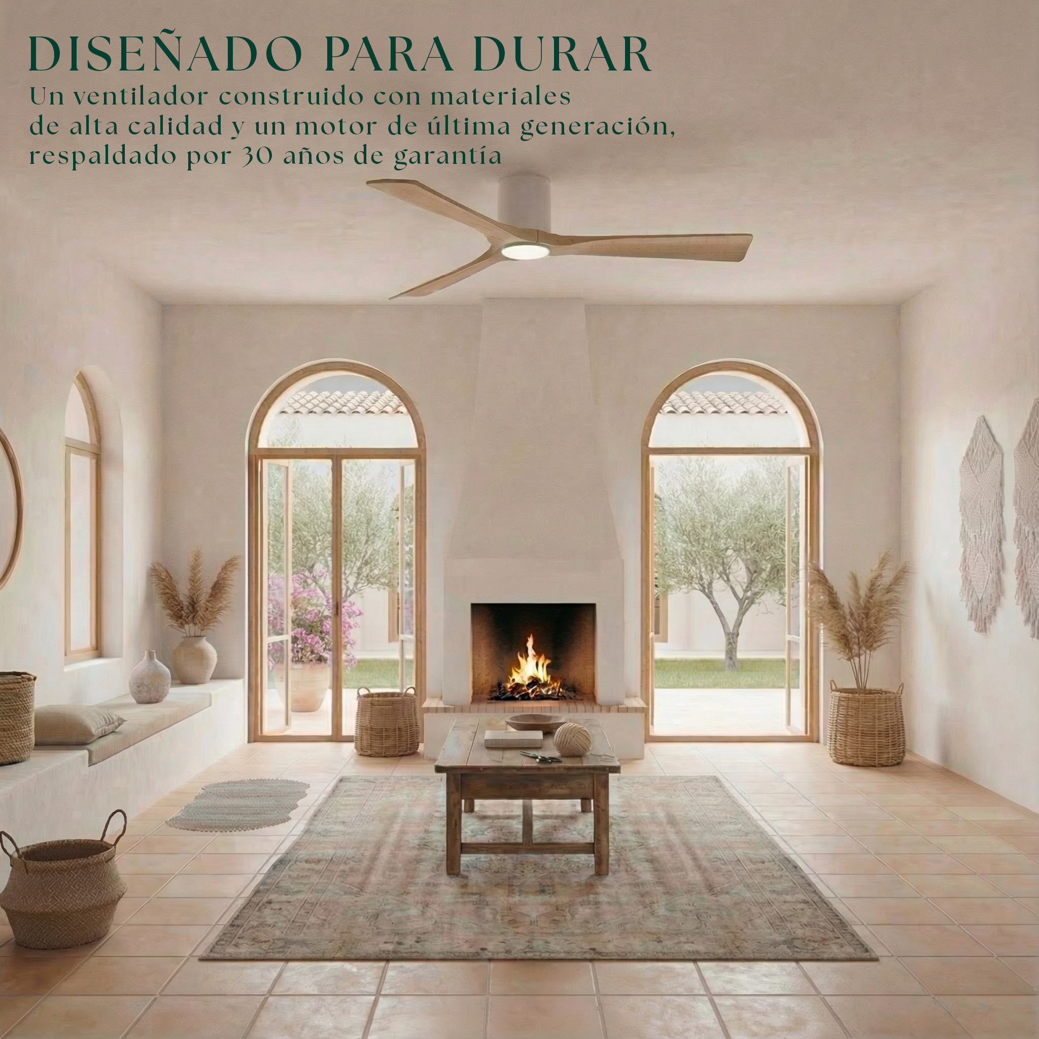 Etoile Deckenventilator aus Holz (132 cm / 112 cm)