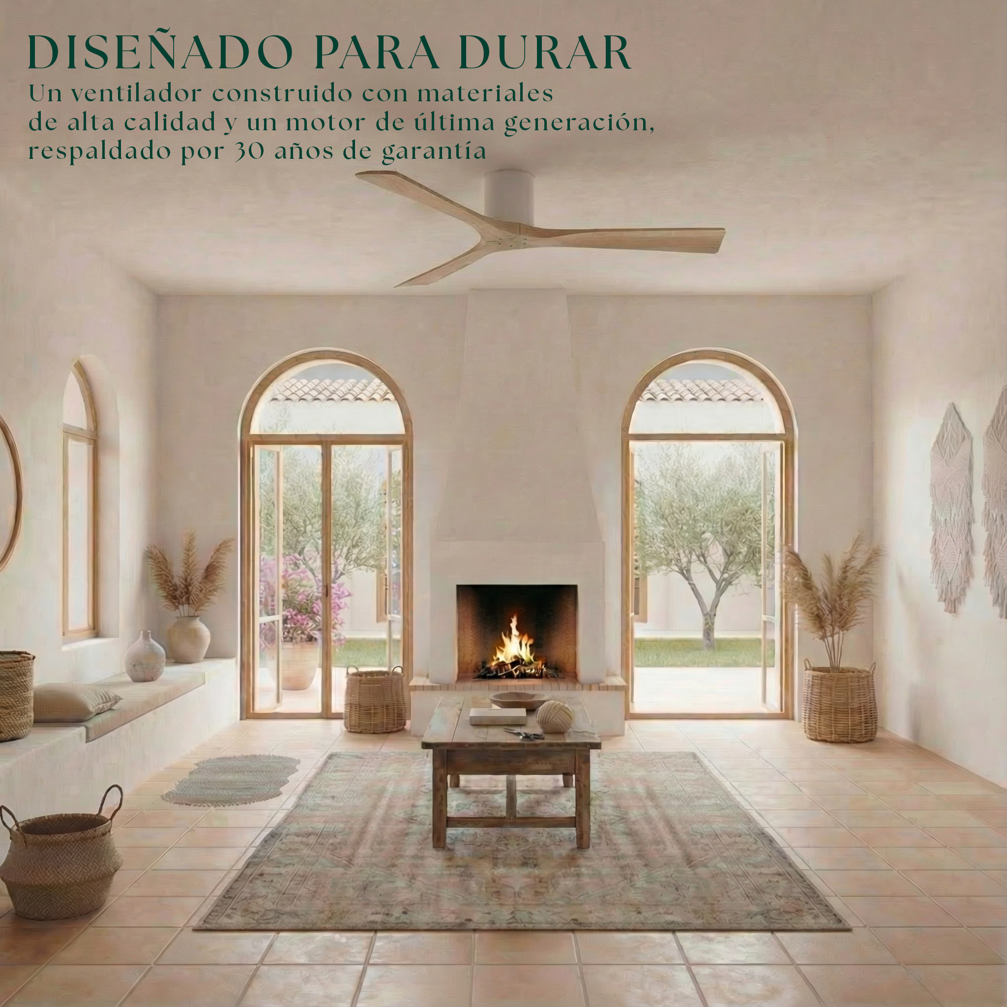 Etoile Deckenventilator aus Holz (132 cm / 112 cm)