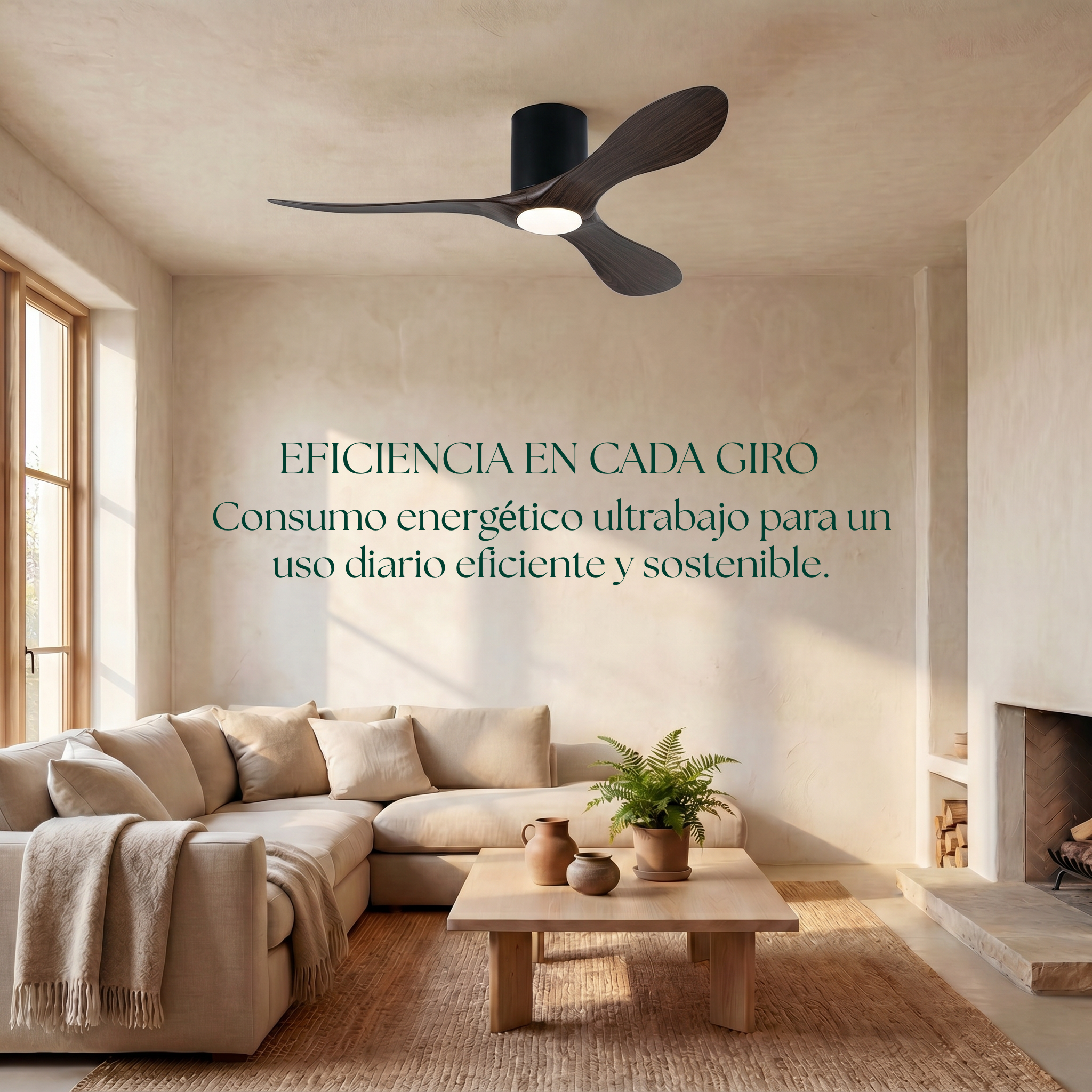 Binibeca Deckenventilator, Ø 112 cm, für 7–20 m², 3 langlebige ABS-Flügel