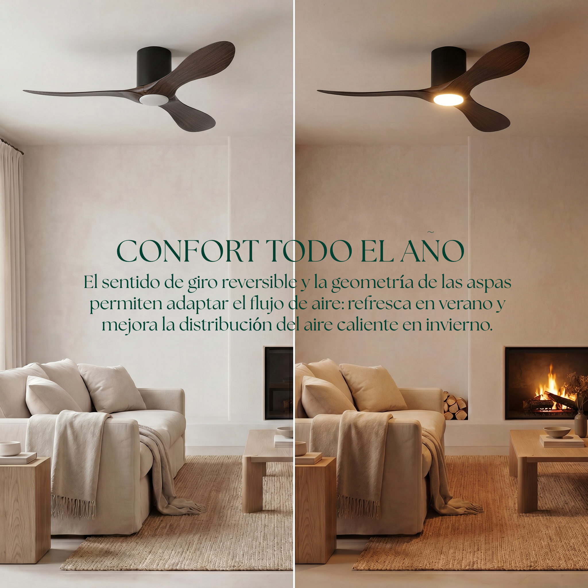 Binibeca Deckenventilator, Ø 112 cm, für 7–20 m², 3 langlebige ABS-Flügel
