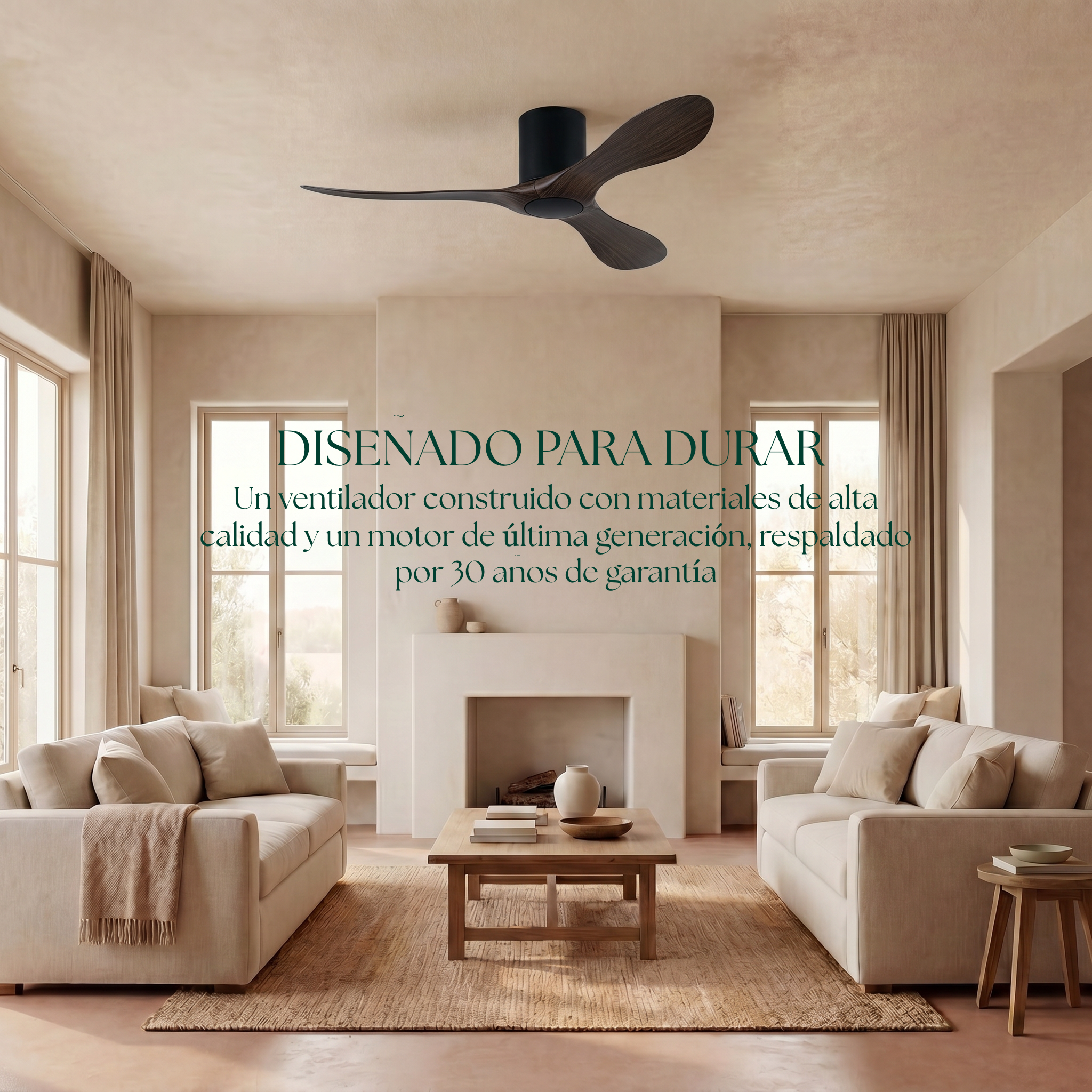 Binibeca Deckenventilator, Ø 112 cm, für 7–20 m², 3 langlebige ABS-Flügel