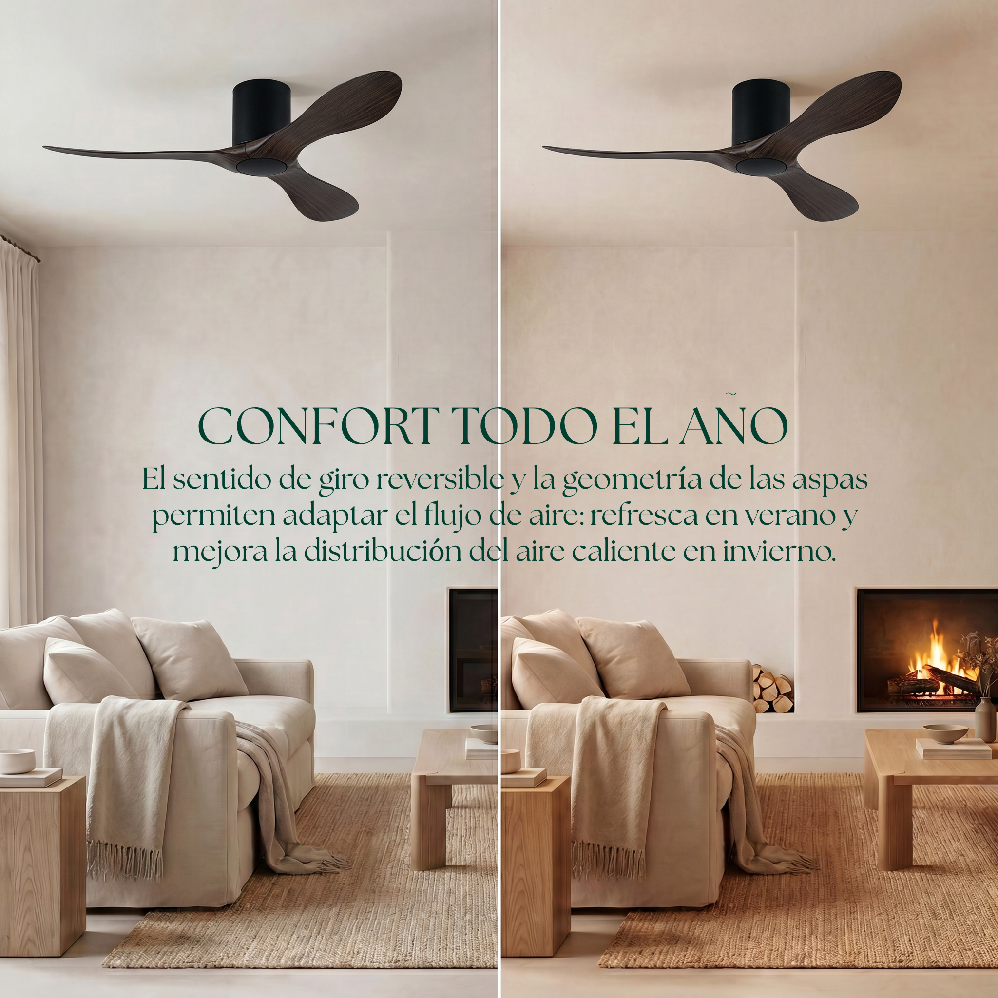 Binibeca Deckenventilator, Ø 112 cm, für 7–20 m², 3 langlebige ABS-Flügel