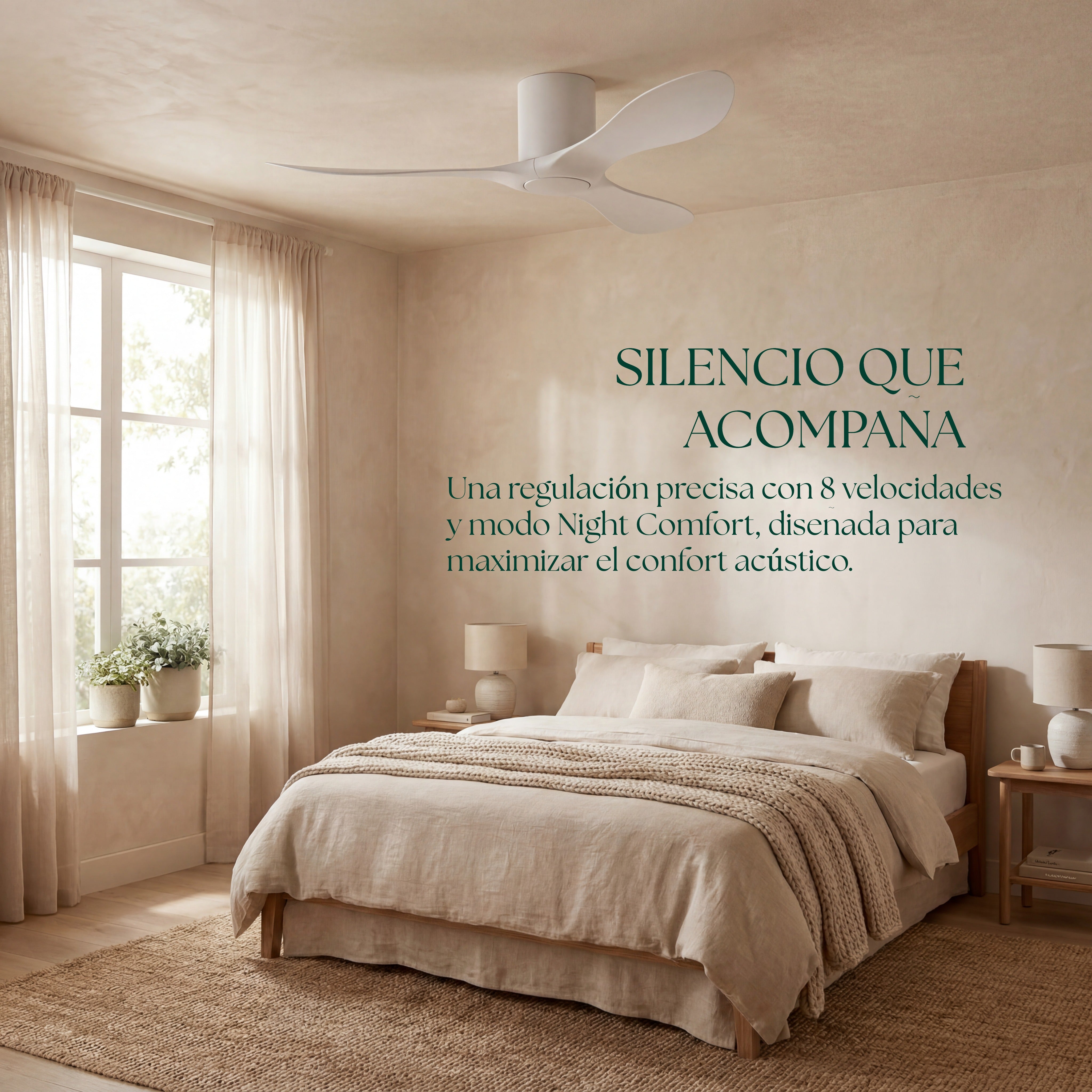Binibeca Deckenventilator, Ø 112 cm, für 7–20 m², 3 langlebige ABS-Flügel
