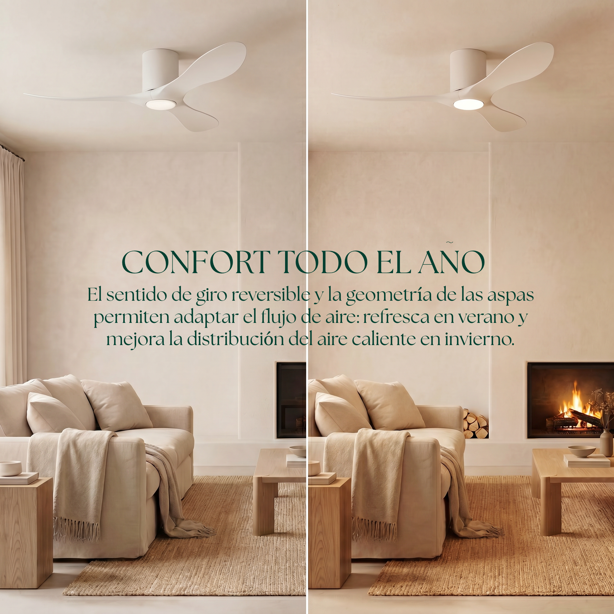 Binibeca Deckenventilator, Ø 112 cm, für 7–20 m², 3 langlebige ABS-Flügel