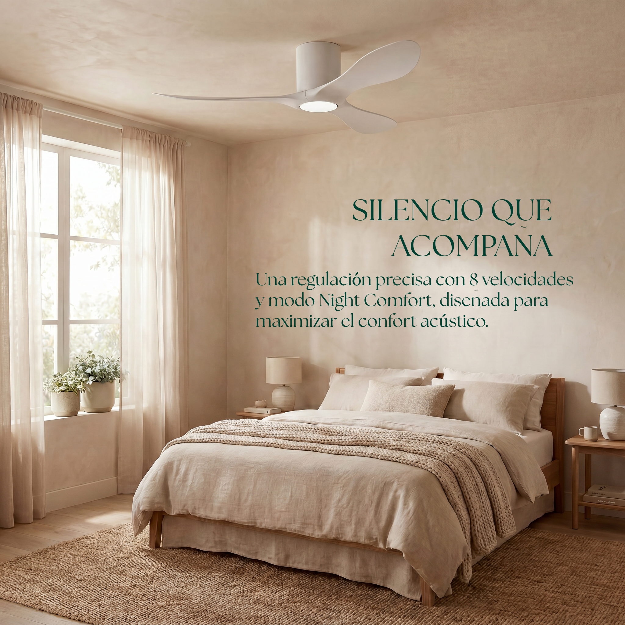 Binibeca Deckenventilator, Ø 112 cm, für 7–20 m², 3 langlebige ABS-Flügel