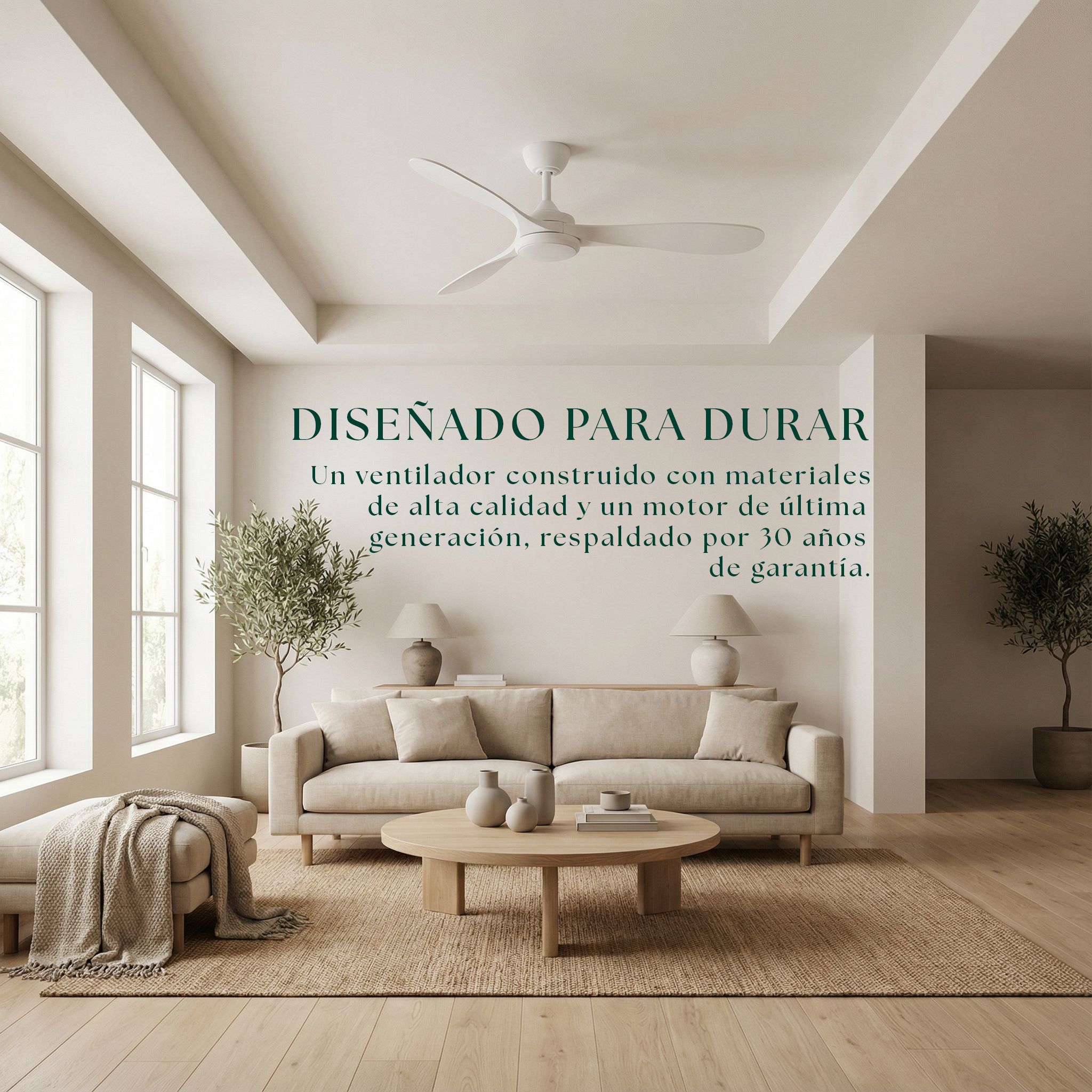 Boreal Deckenventilator 132 cm (10–25 m²) – 3 ABS-Flügel