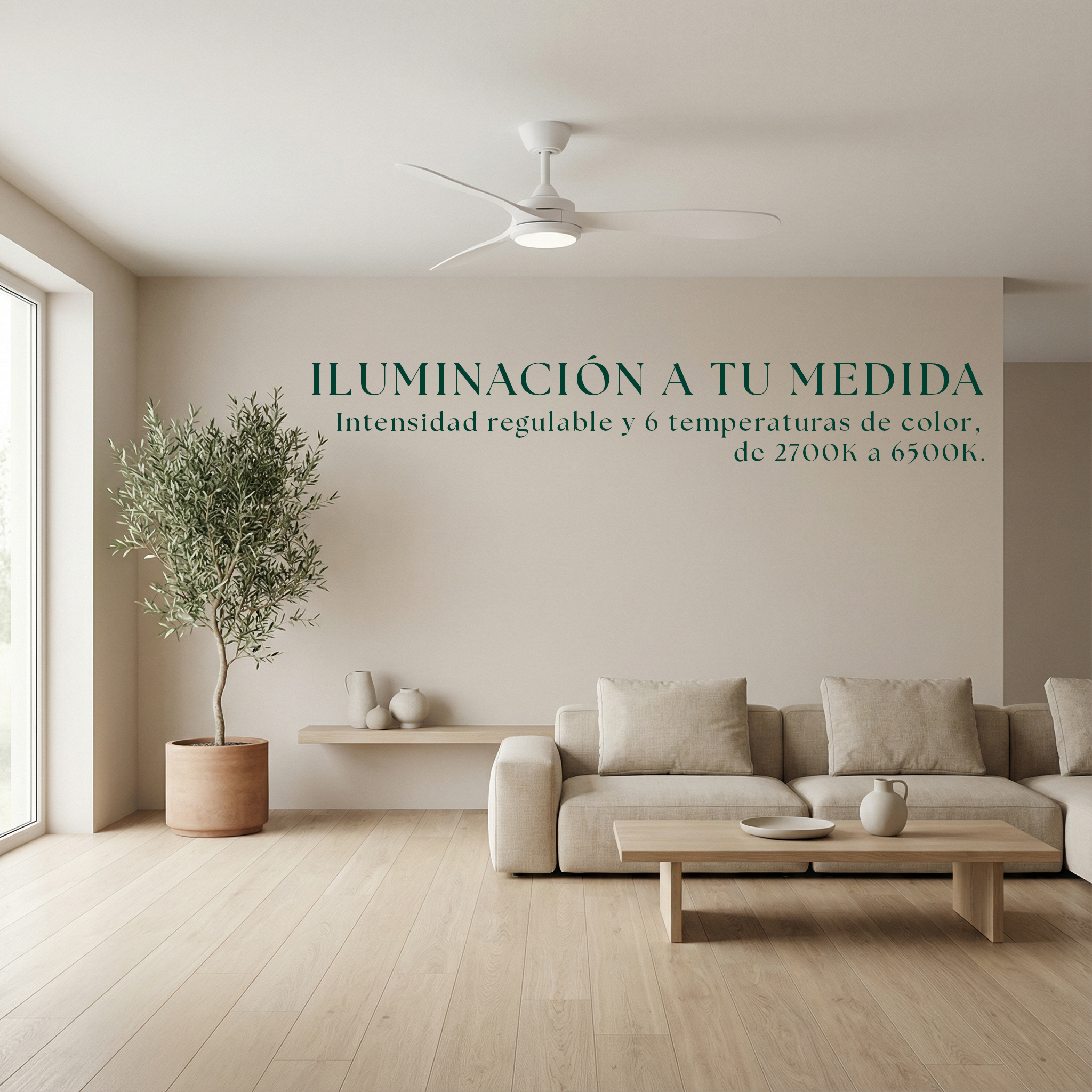 Boreal Deckenventilator 132 cm (10–25 m²) – 3 ABS-Flügel
