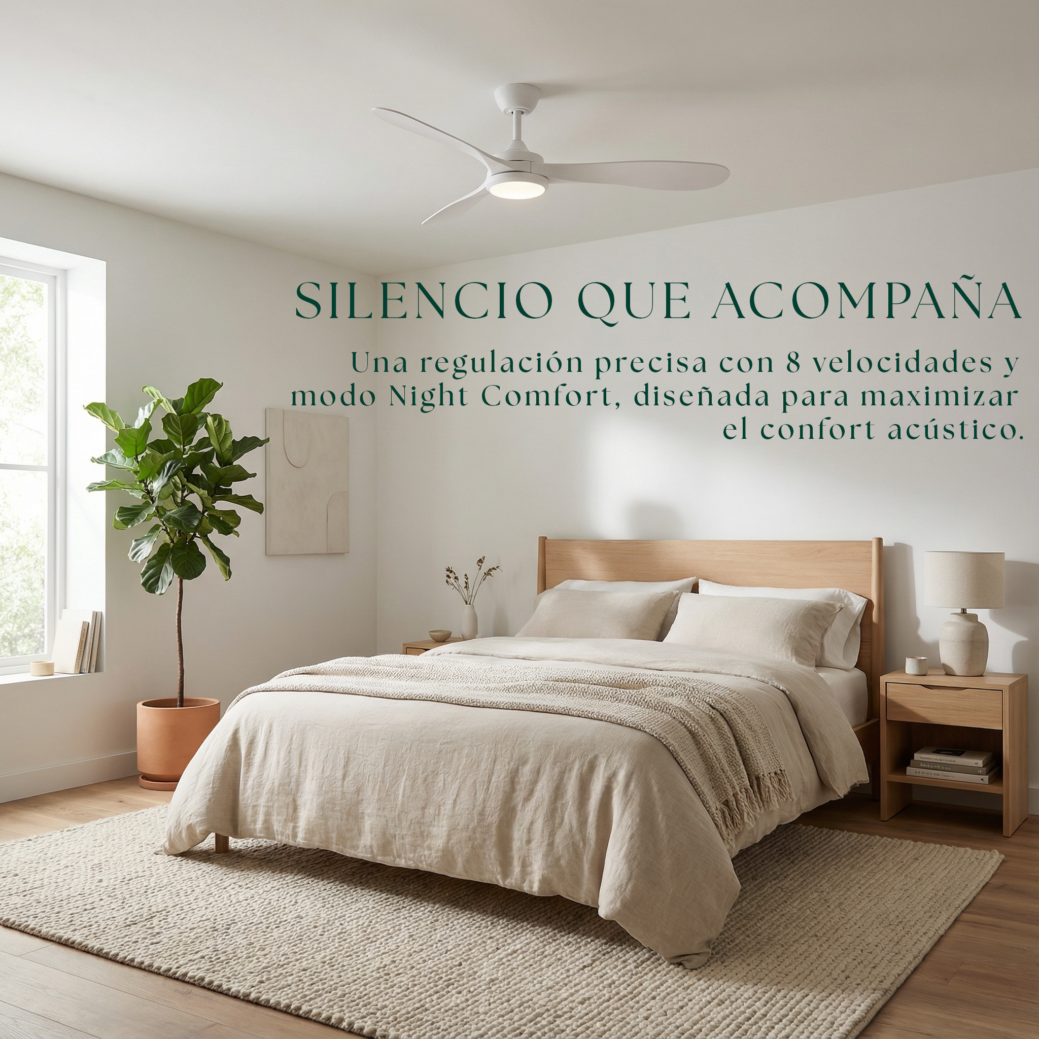 Boreal Deckenventilator 132 cm (10–25 m²) – 3 ABS-Flügel