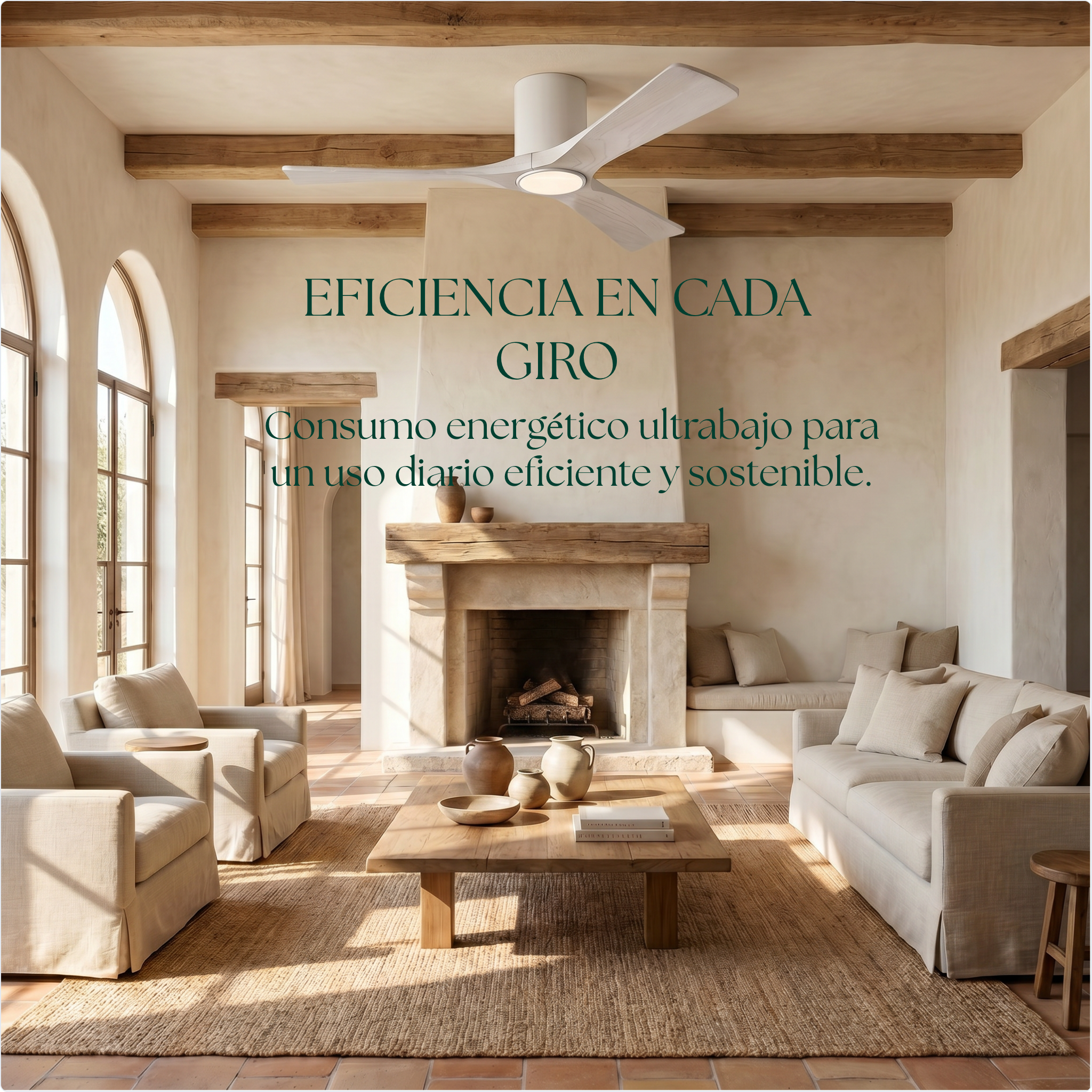 Etoile Deckenventilator aus Holz (132 cm / 112 cm)