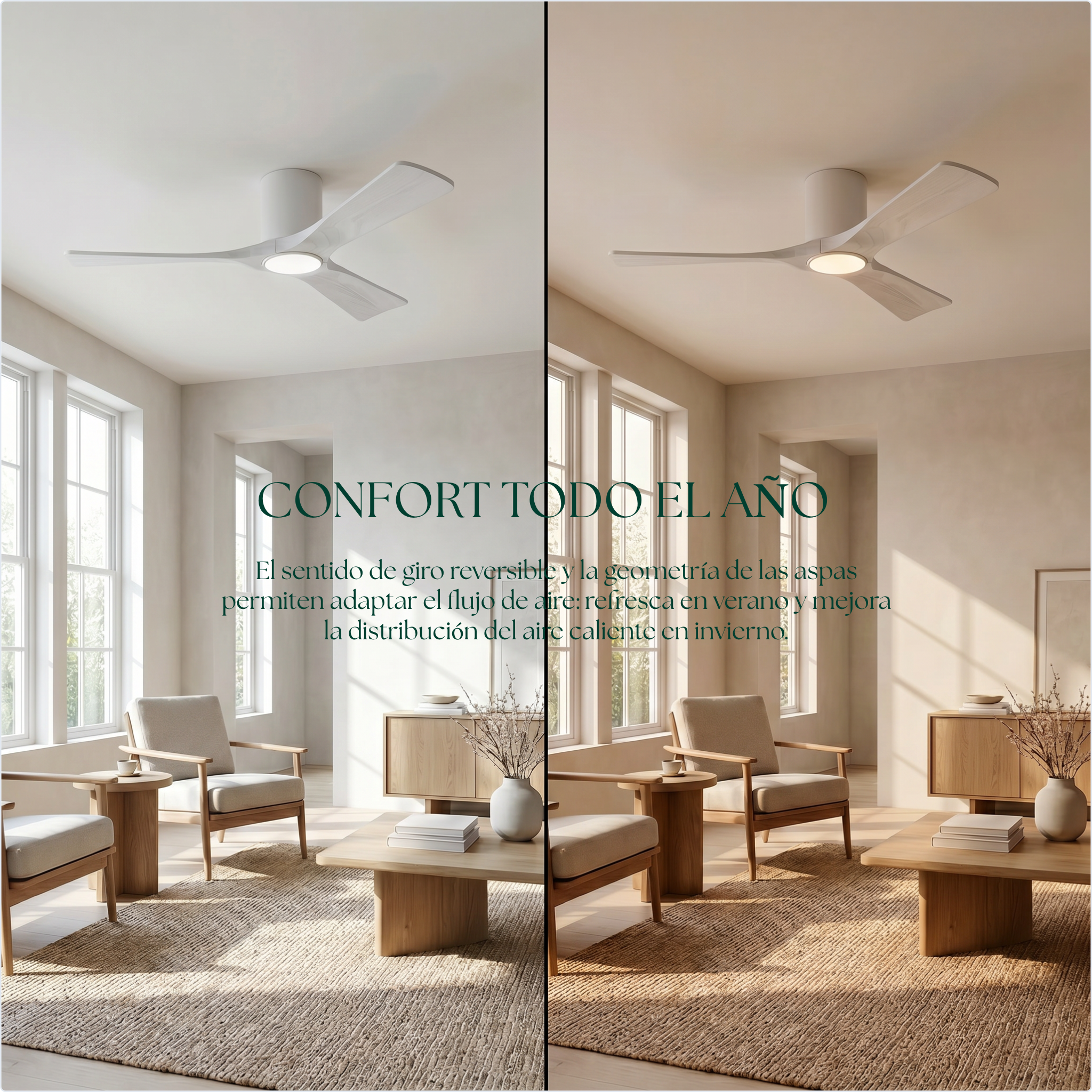 Etoile Deckenventilator aus Holz (132 cm / 112 cm)