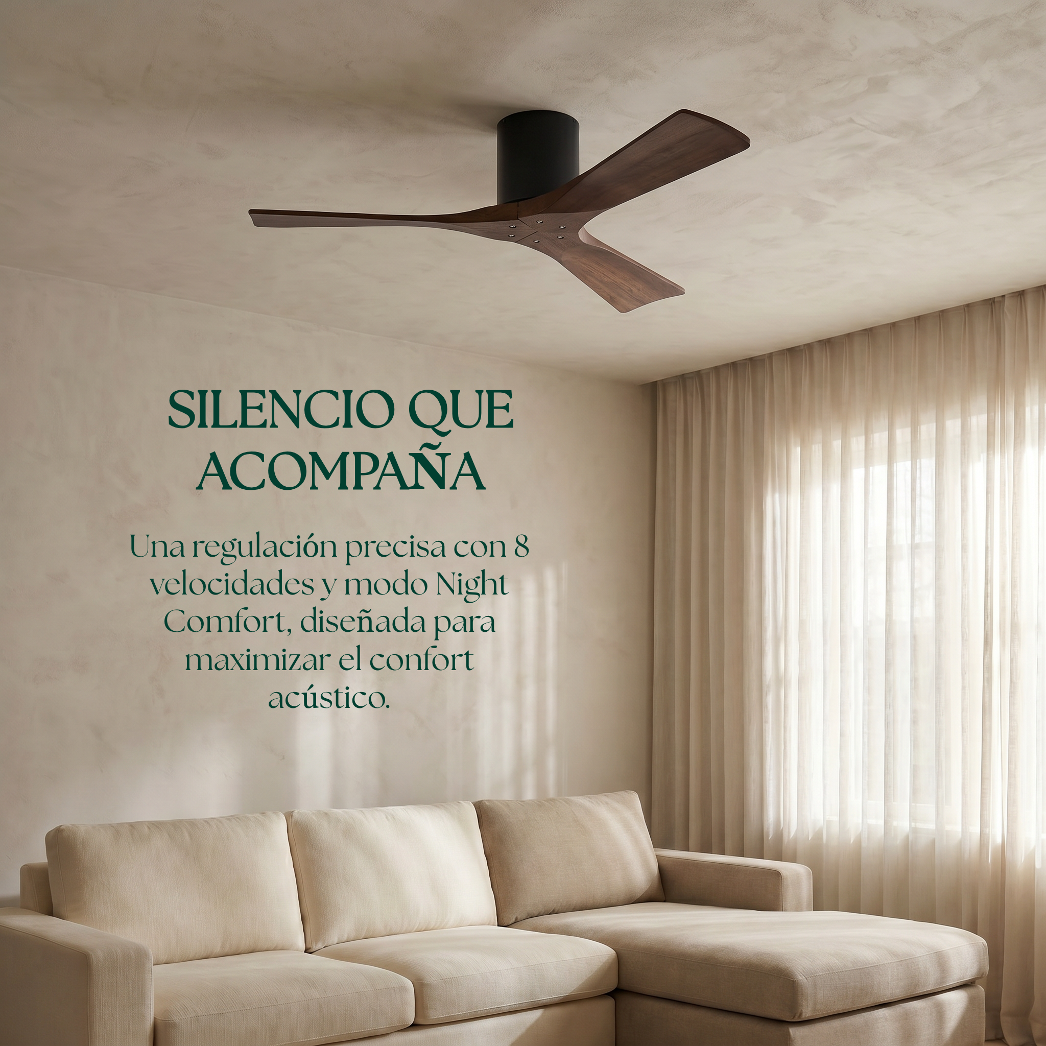 Etoile Deckenventilator aus Holz (132 cm / 112 cm)