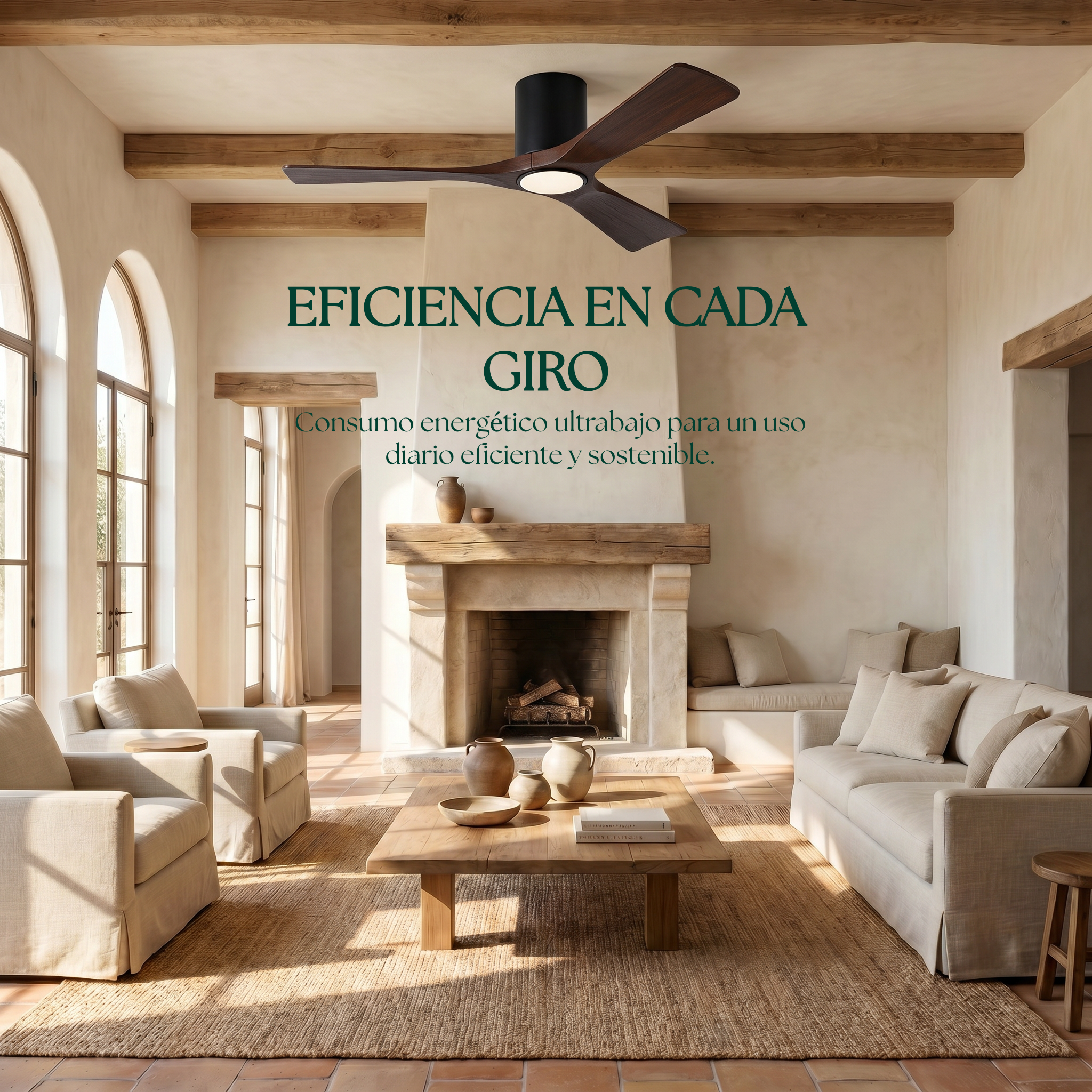Etoile Deckenventilator aus Holz (132 cm / 112 cm)
