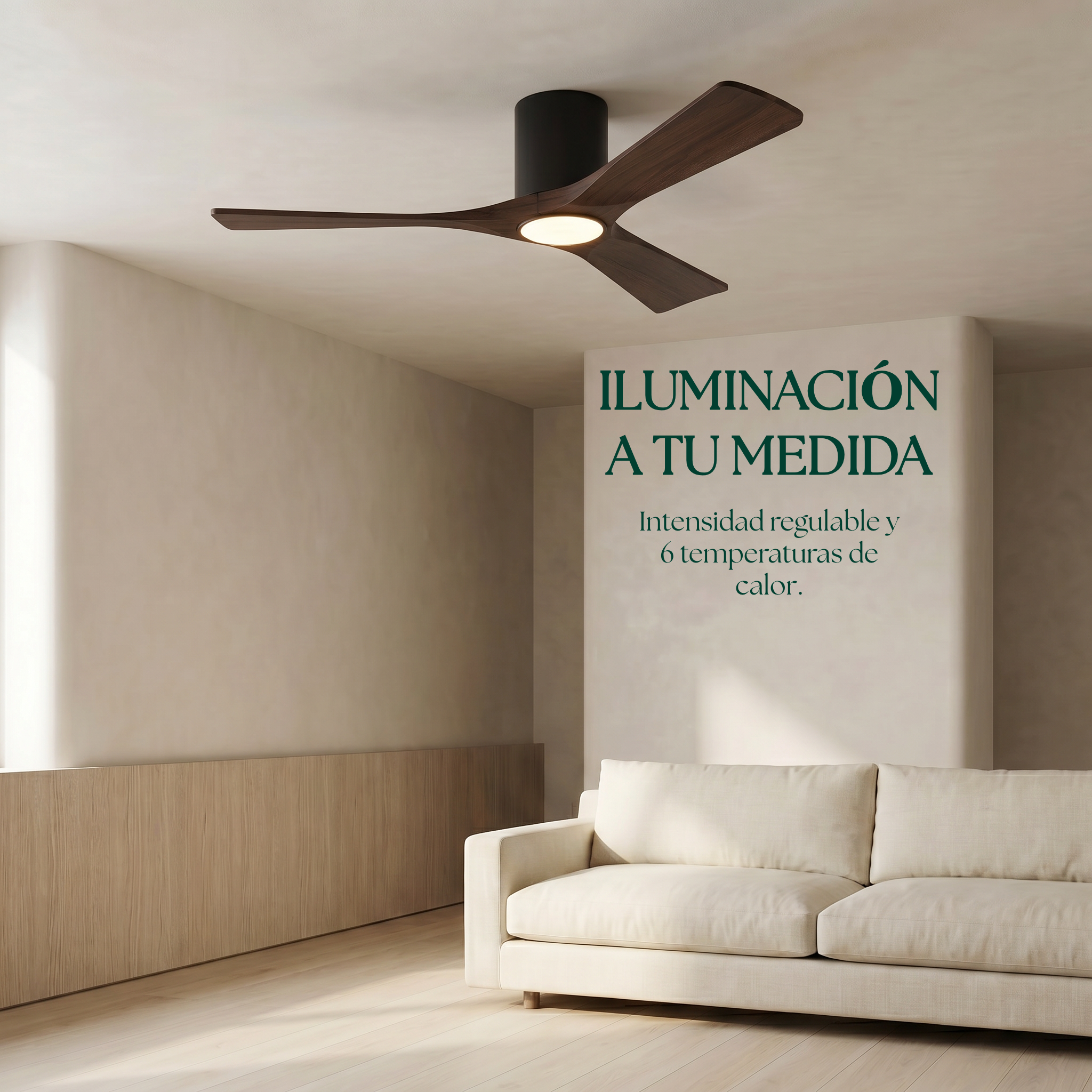 Etoile Deckenventilator aus Holz (132 cm / 112 cm)
