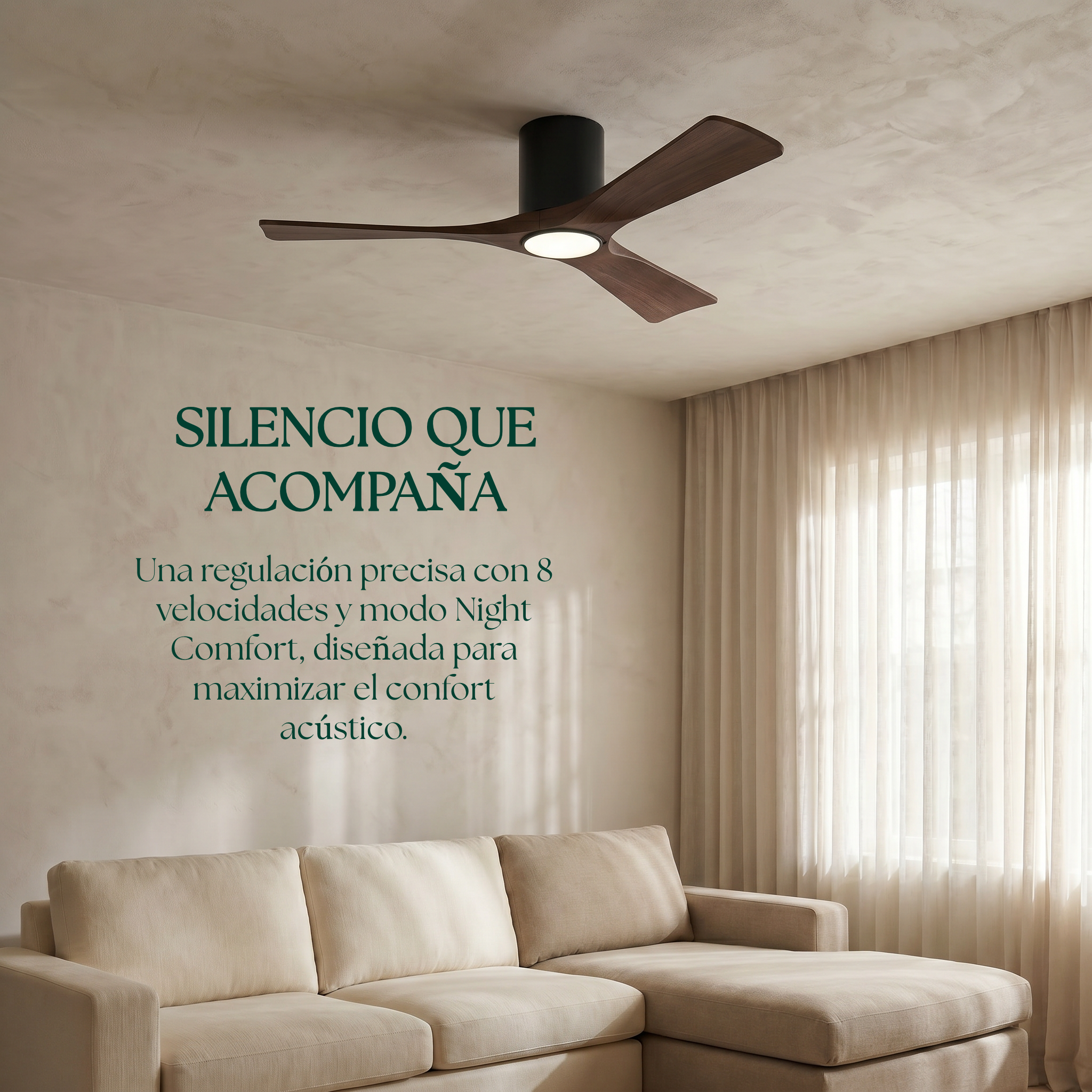 Etoile Deckenventilator aus Holz (132 cm / 112 cm)