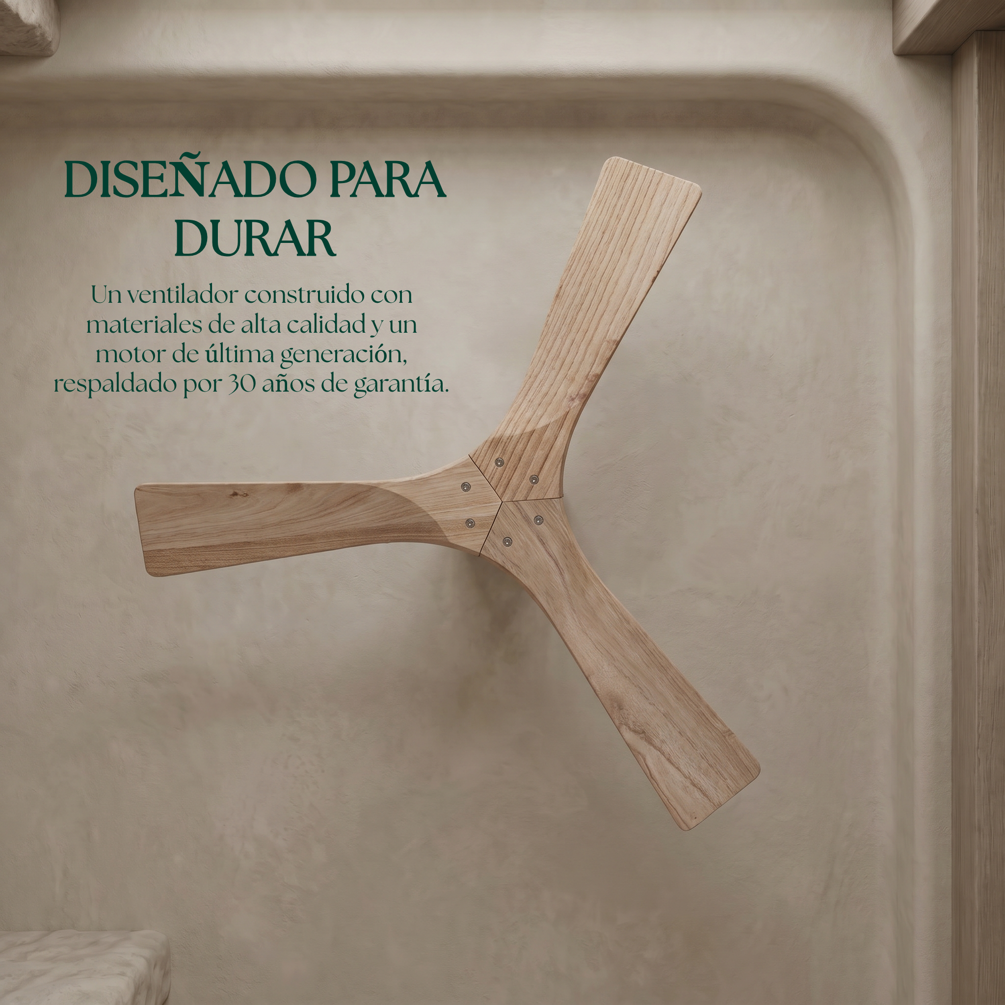 Etoile Deckenventilator aus Holz (132 cm / 112 cm)