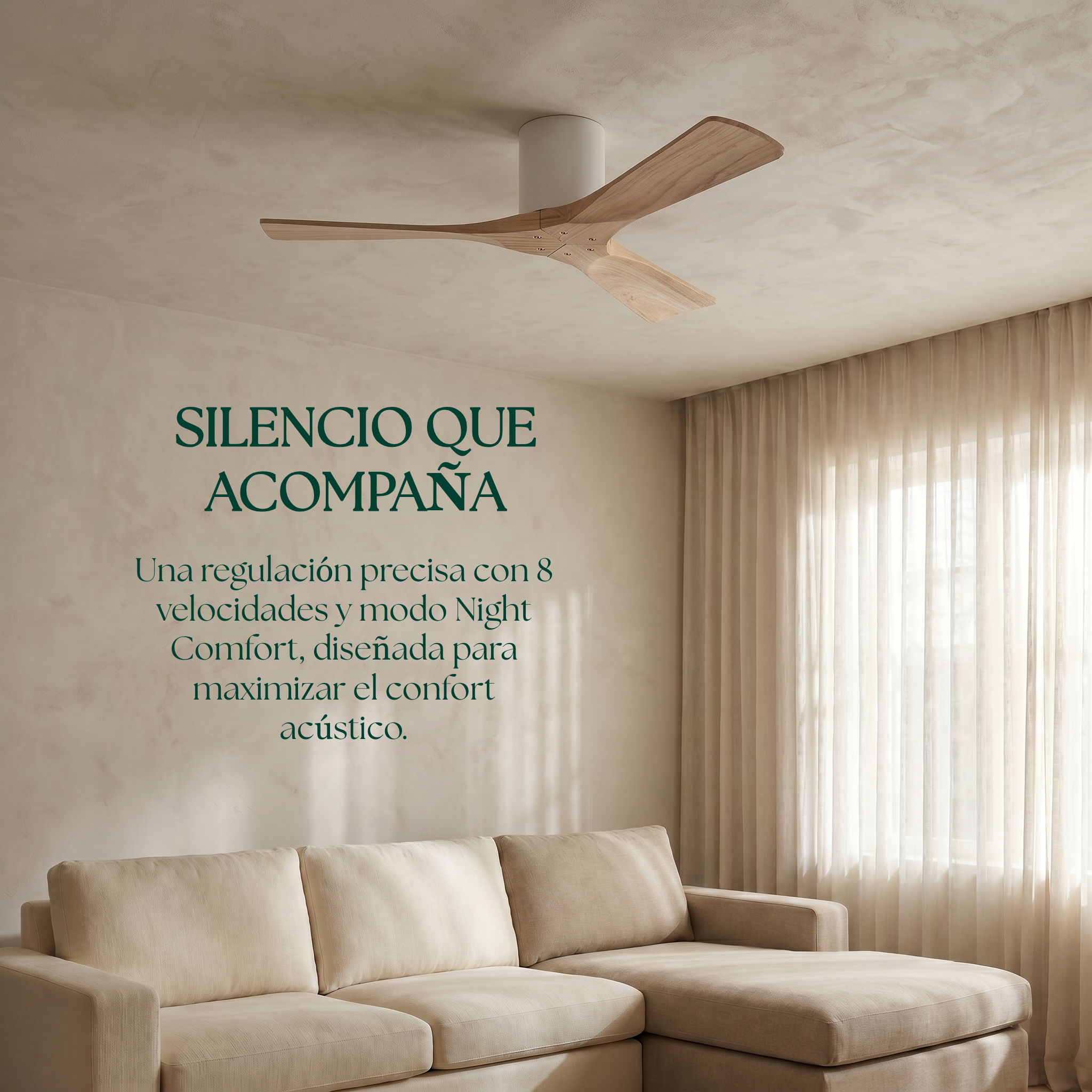 Etoile Deckenventilator aus Holz (132 cm / 112 cm)
