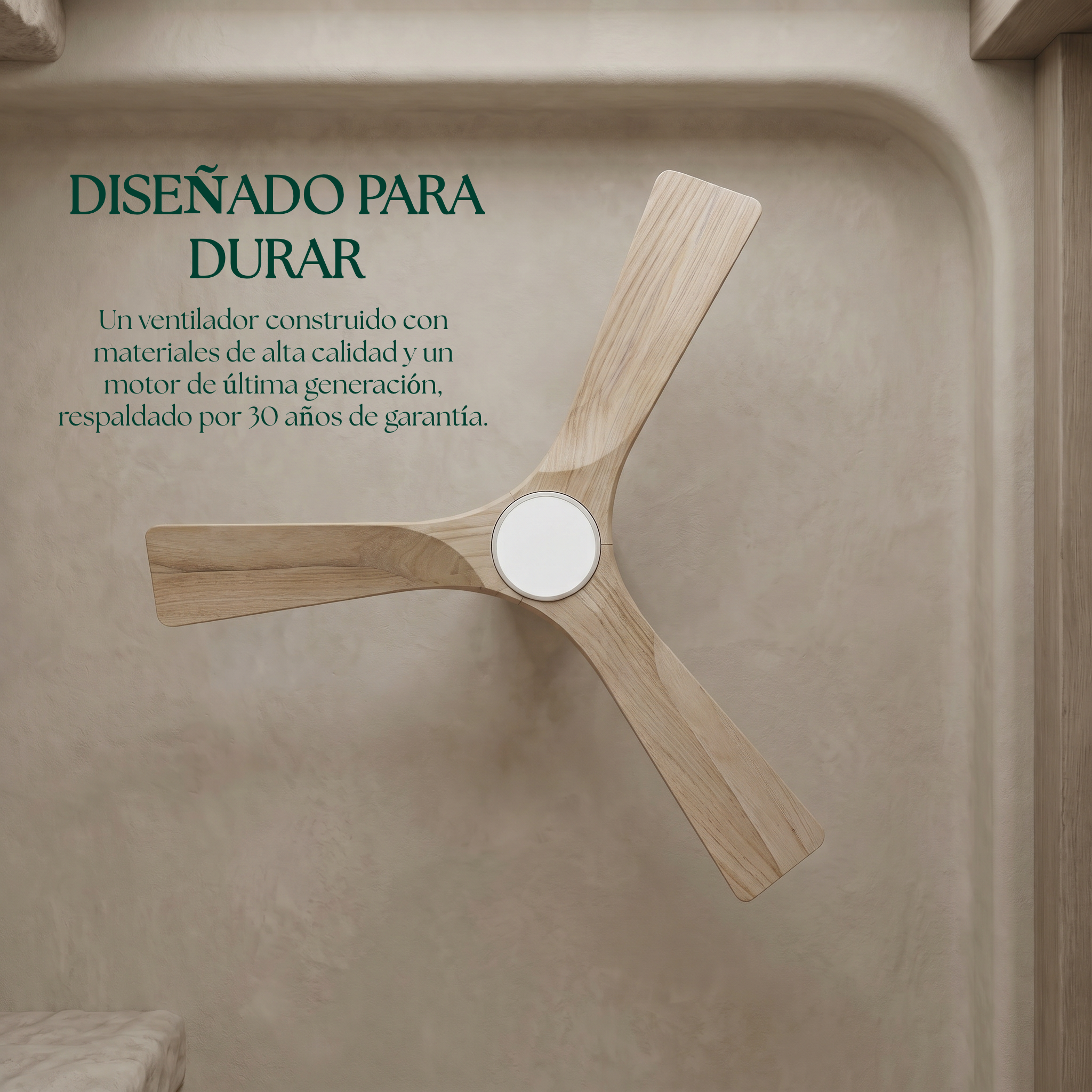 Etoile Deckenventilator aus Holz (132 cm / 112 cm)