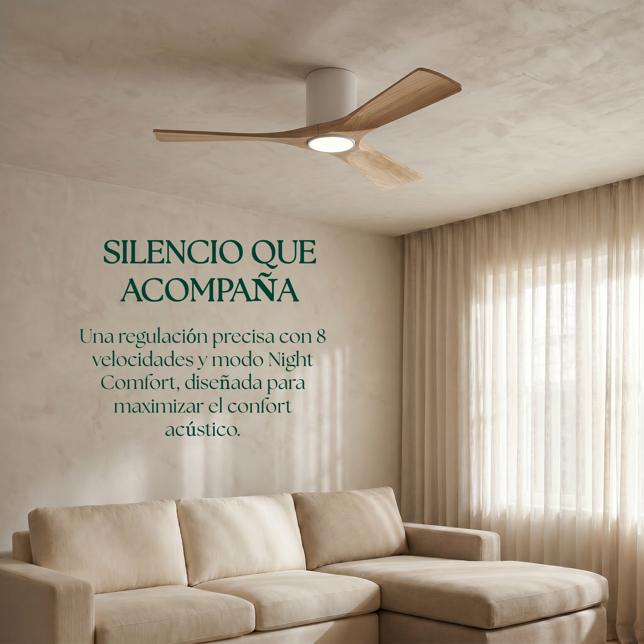 Etoile Deckenventilator aus Holz (132 cm / 112 cm)