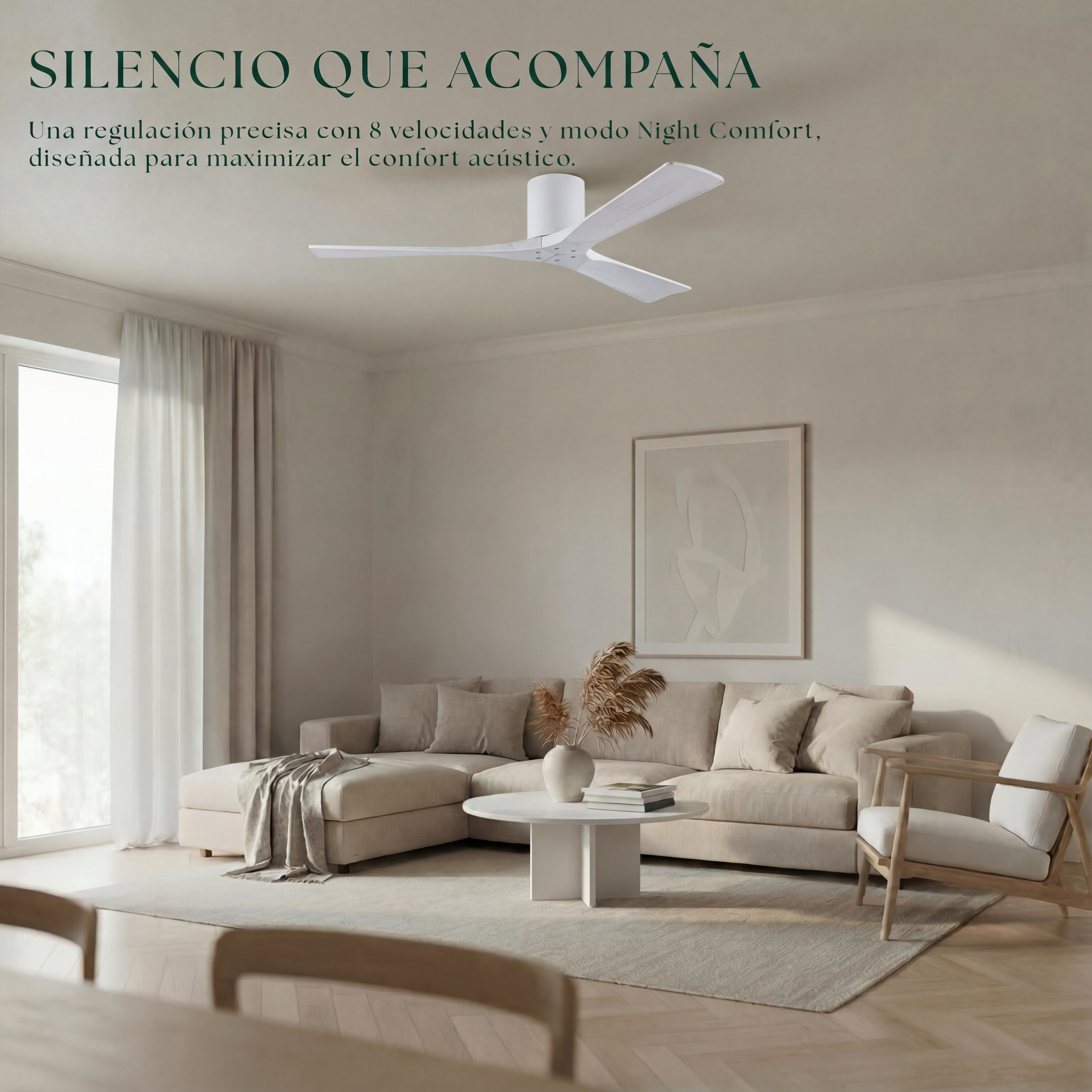 Etoile Deckenventilator aus Holz (132 cm / 112 cm)