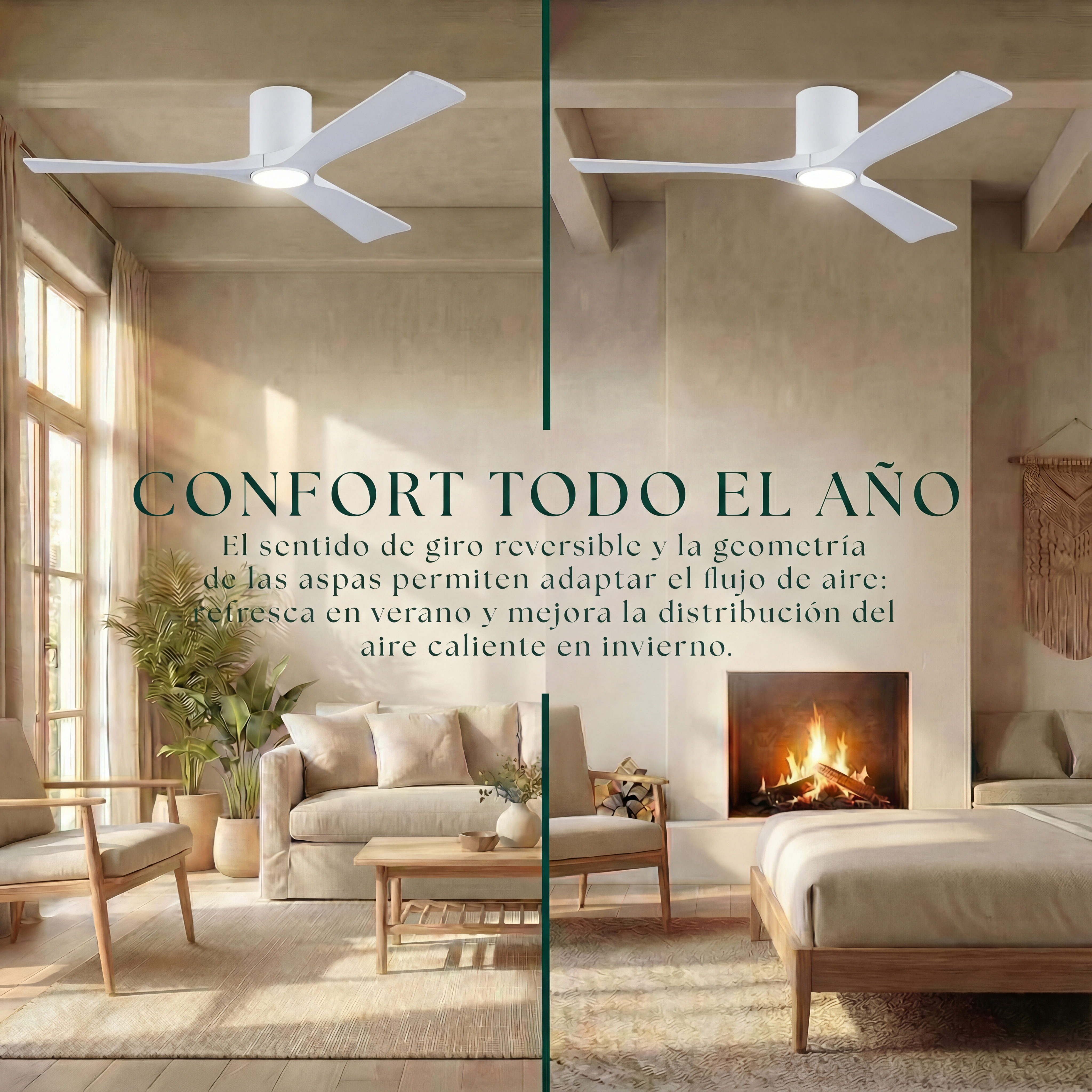 Etoile Deckenventilator aus Holz (132 cm / 112 cm)