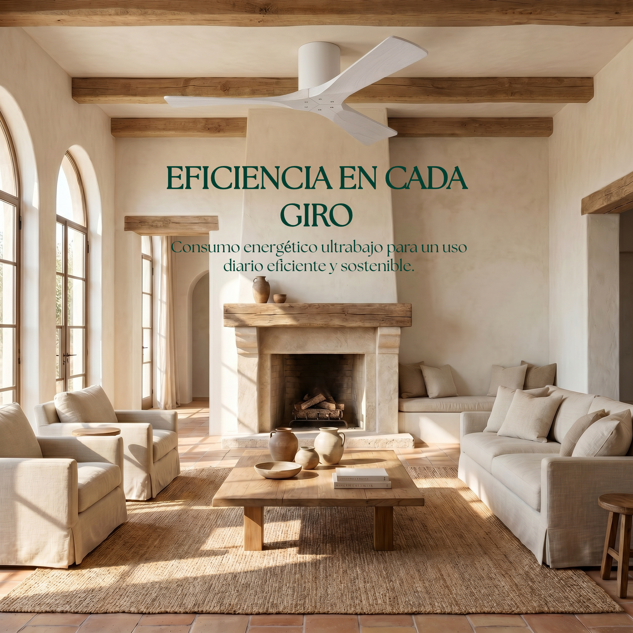 Etoile Deckenventilator aus Holz (132 cm / 112 cm)