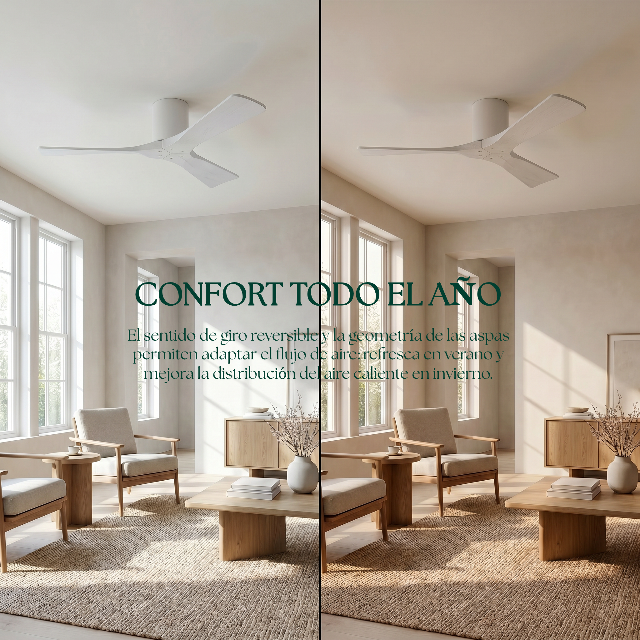 Etoile Deckenventilator aus Holz (132 cm / 112 cm)