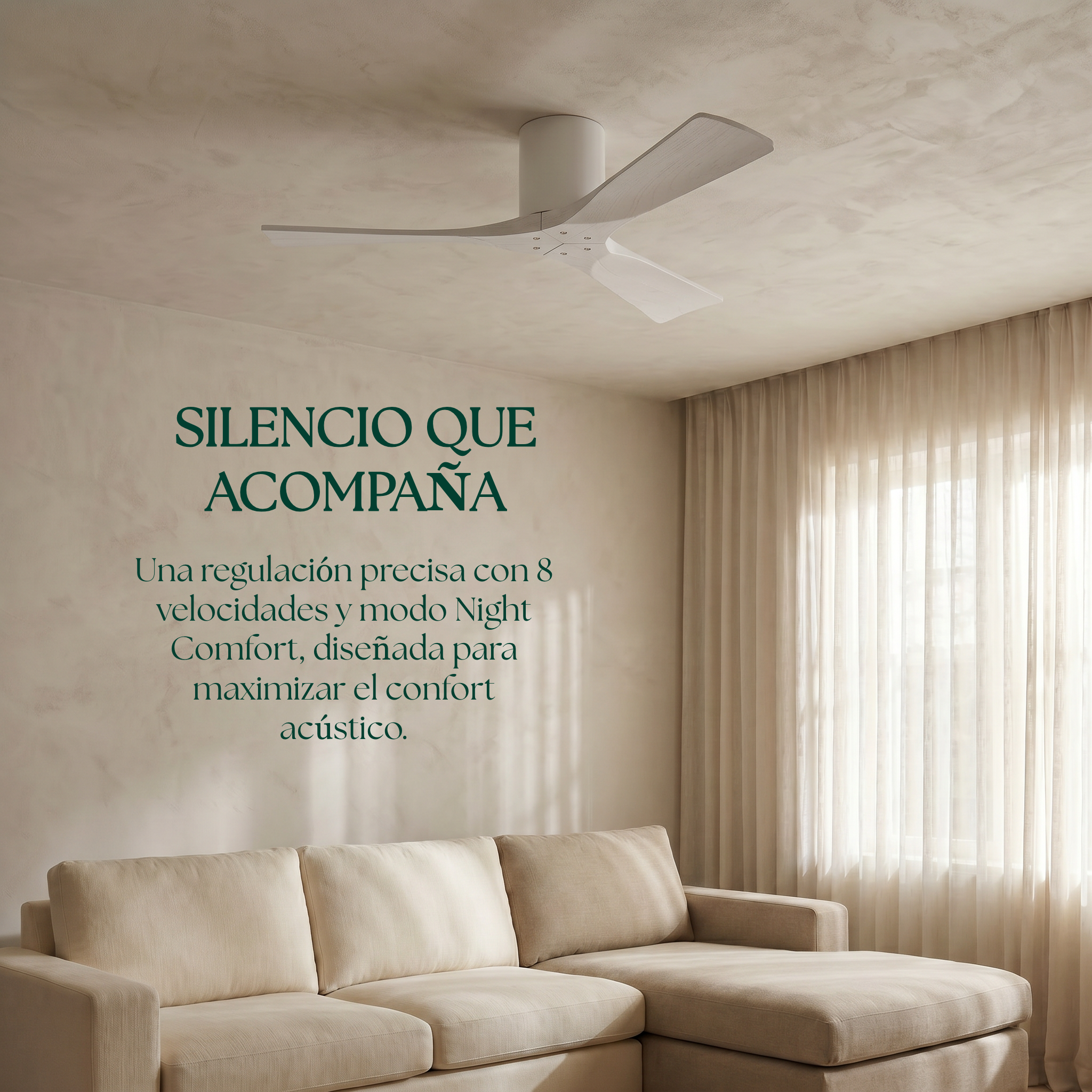 Etoile Deckenventilator aus Holz (132 cm / 112 cm)