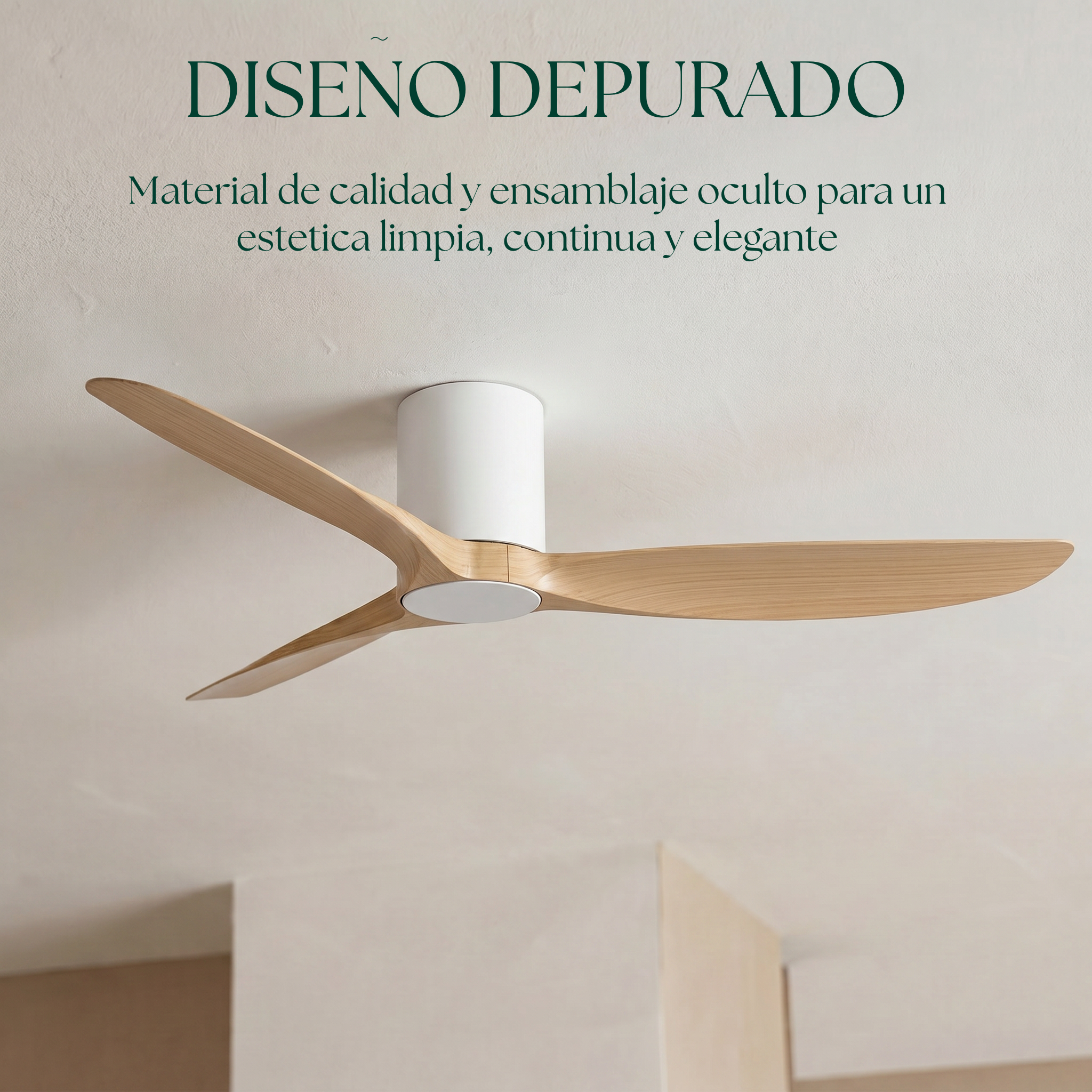 Golfet Deckenventilator, 132 cm, für Räume von 10–20 m², 3 Flügel aus ABS