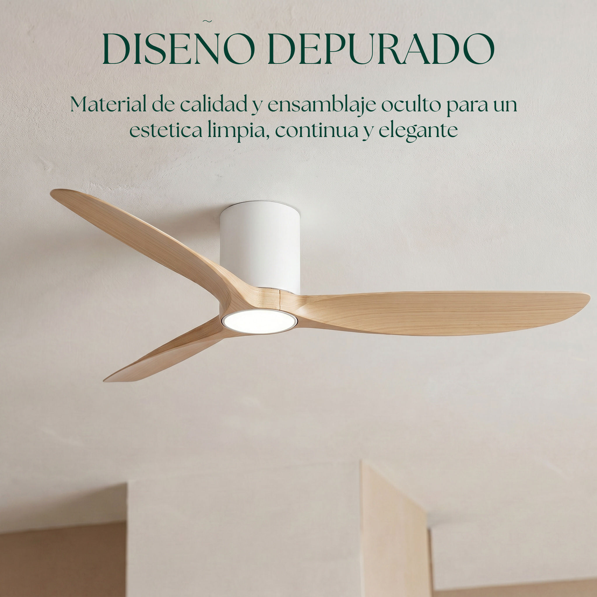 Golfet Deckenventilator, 132 cm, für Räume von 10–20 m², 3 Flügel aus ABS