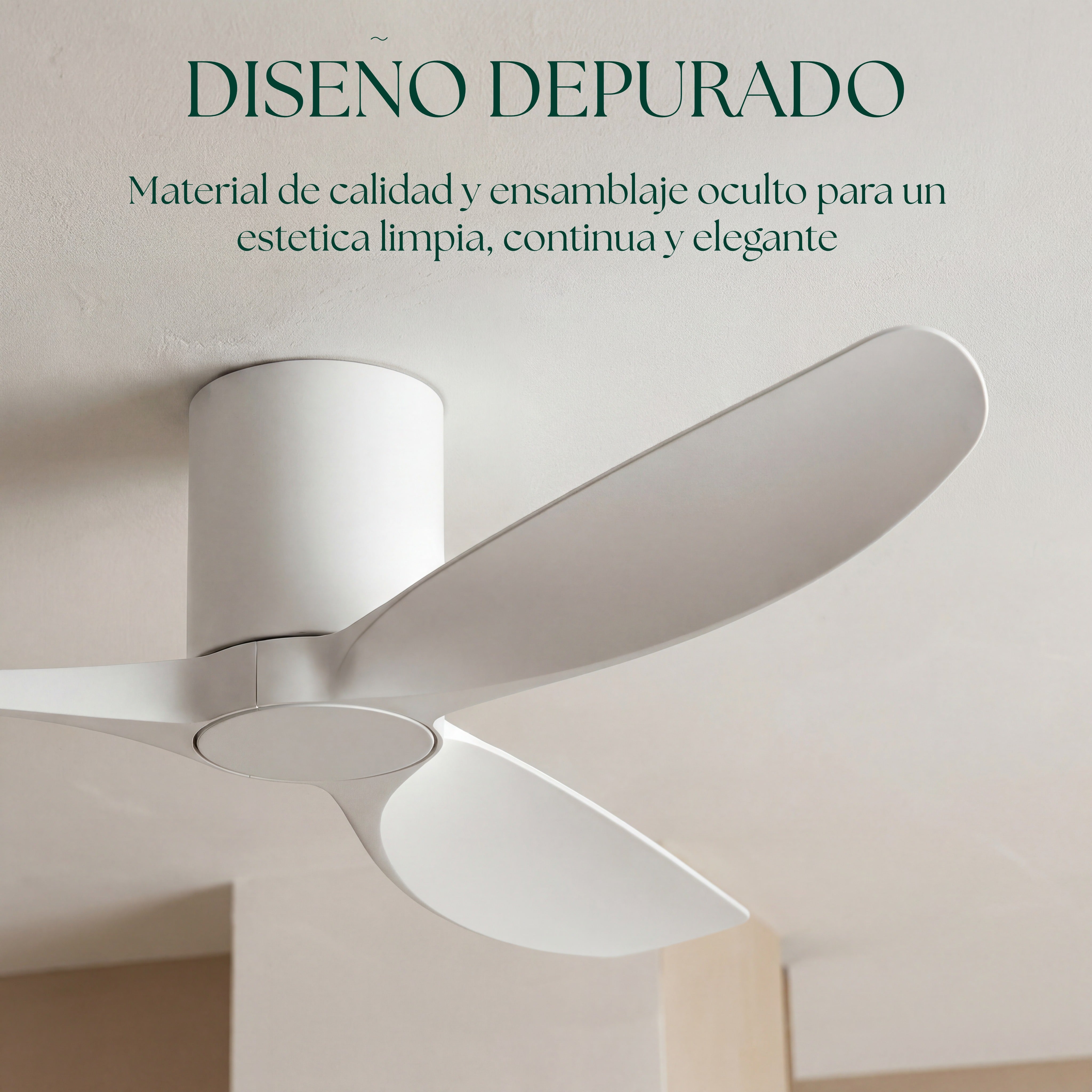 Golfet Deckenventilator, 132 cm, für Räume von 10–20 m², 3 Flügel aus ABS