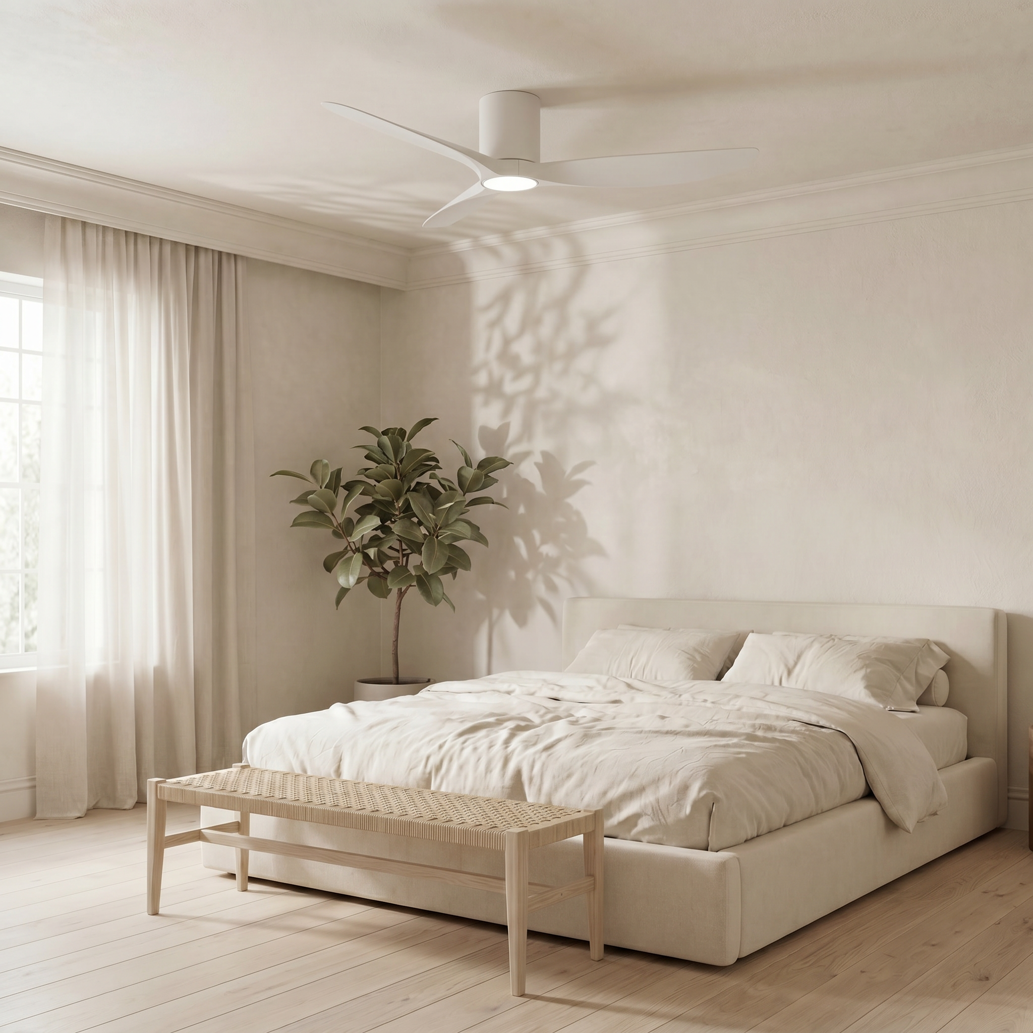 Golfet Deckenventilator, 132 cm, für Räume von 10–20 m², 3 Flügel aus ABS