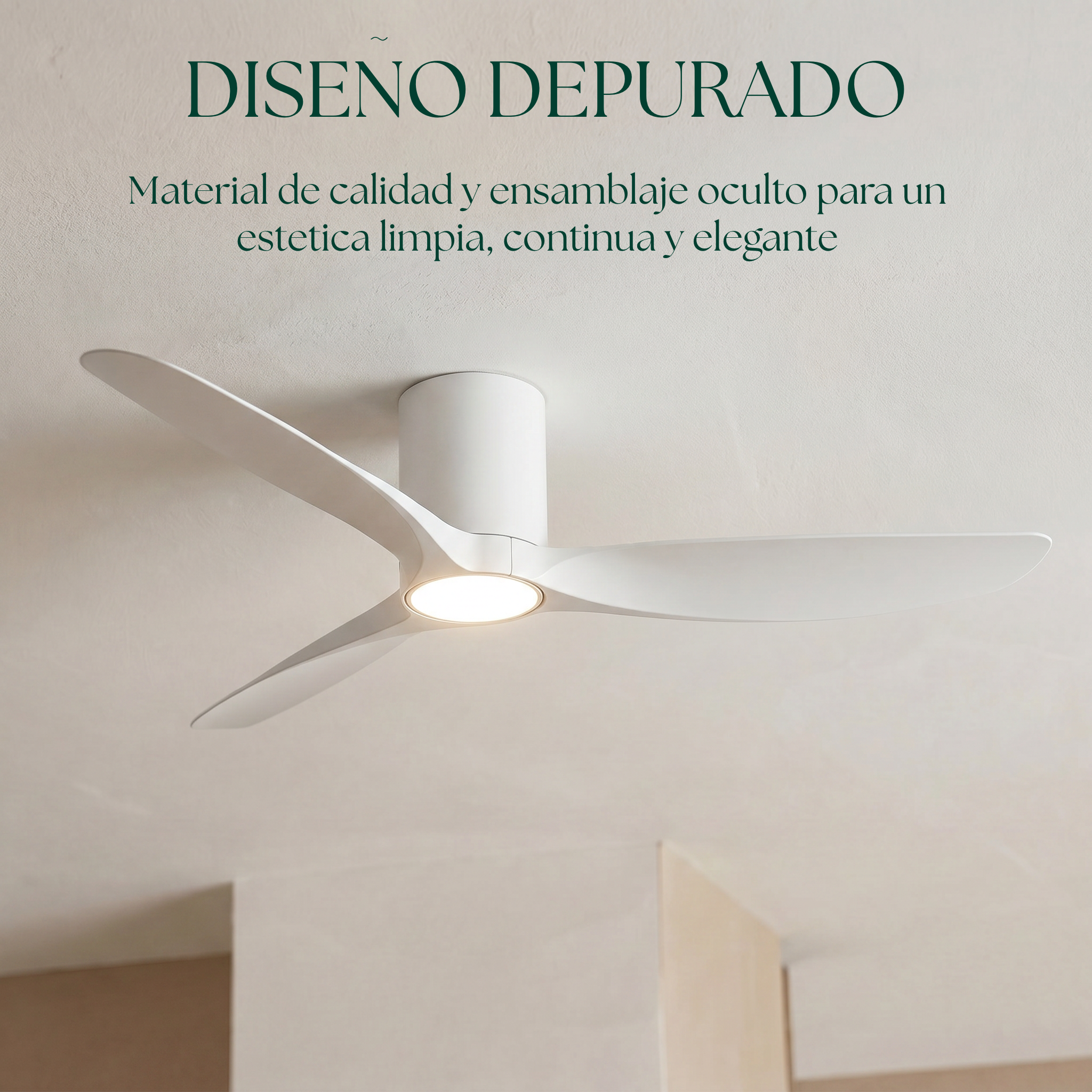Golfet Deckenventilator, 132 cm, für Räume von 10–20 m², 3 Flügel aus ABS