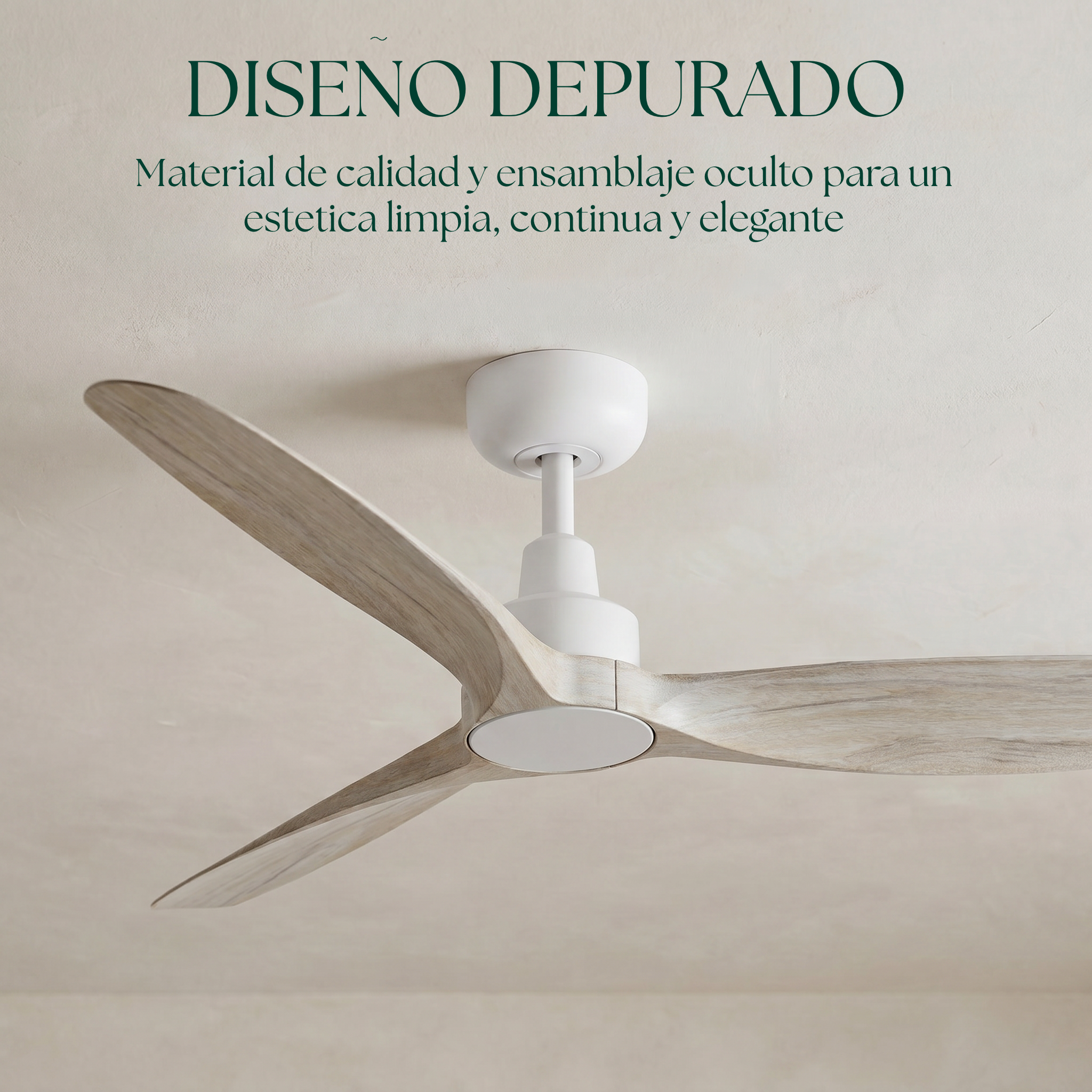 Marea Deckenventilator, 132 cm (für Räume von 10 bis 25 m²) – 3 Flügel aus ABS