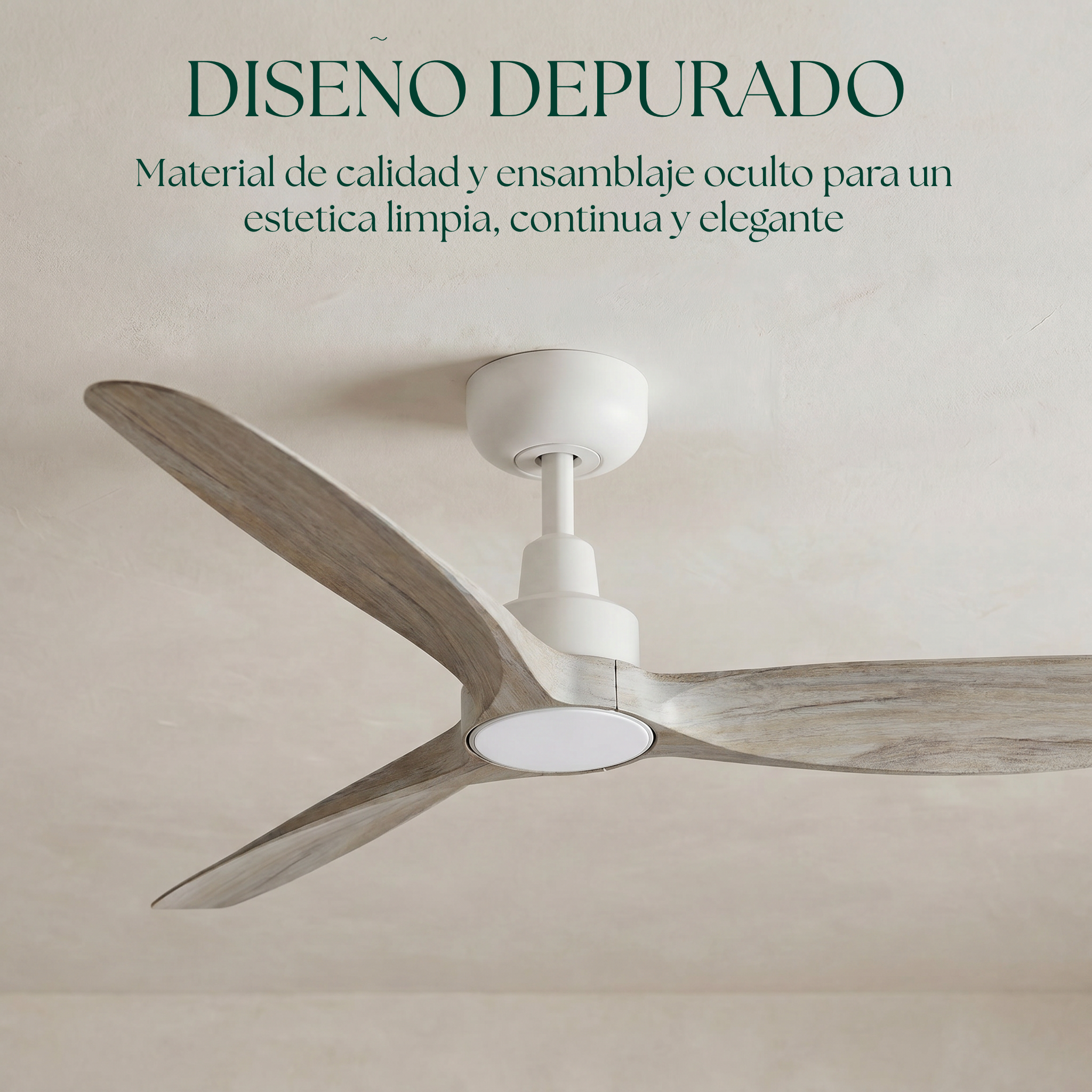 Marea Deckenventilator, 132 cm (für Räume von 10 bis 25 m²) – 3 Flügel aus ABS