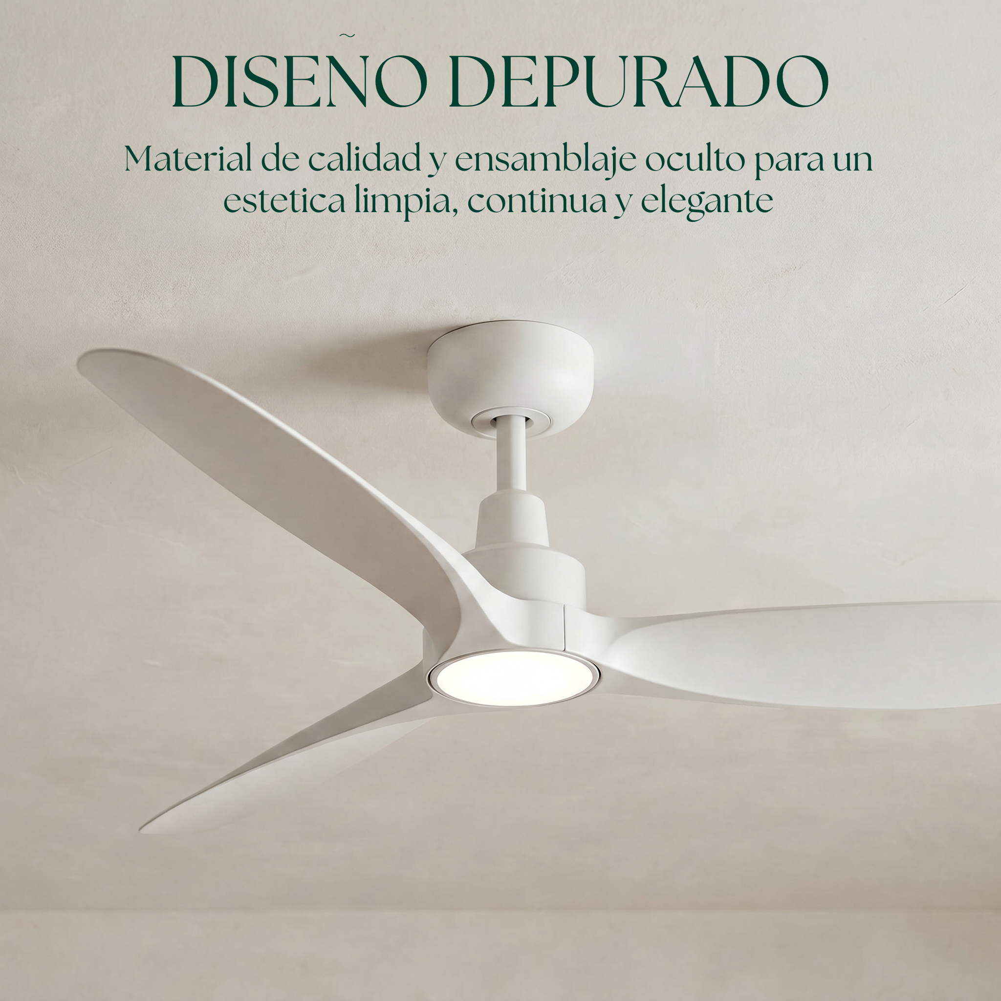 Marea Deckenventilator, 132 cm (für Räume von 10 bis 25 m²) – 3 Flügel aus ABS