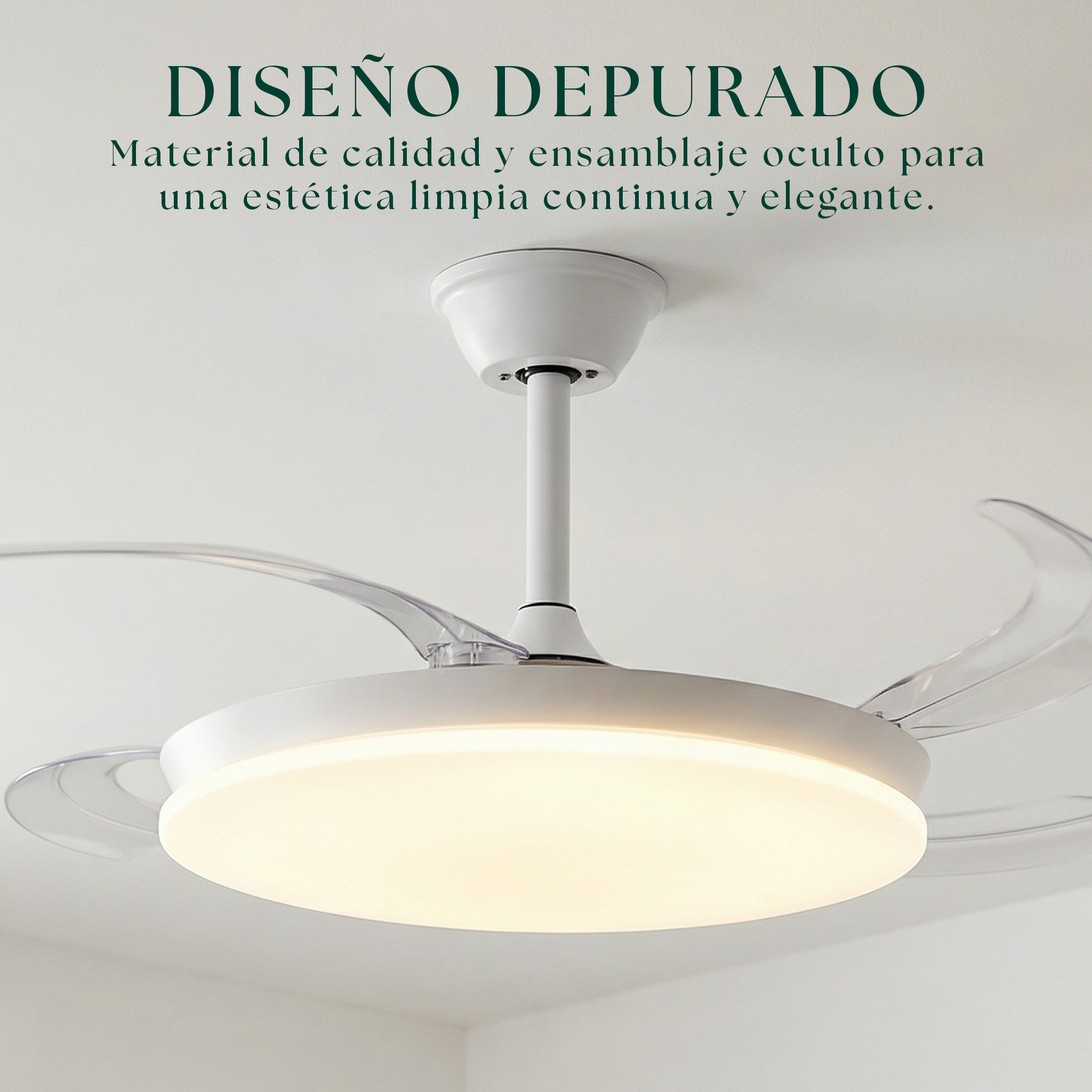 Milos Deckenventilator, 55 cm (für Räume von 6 bis 15 m²) – kompaktes Design mit LED-Beleuchtung