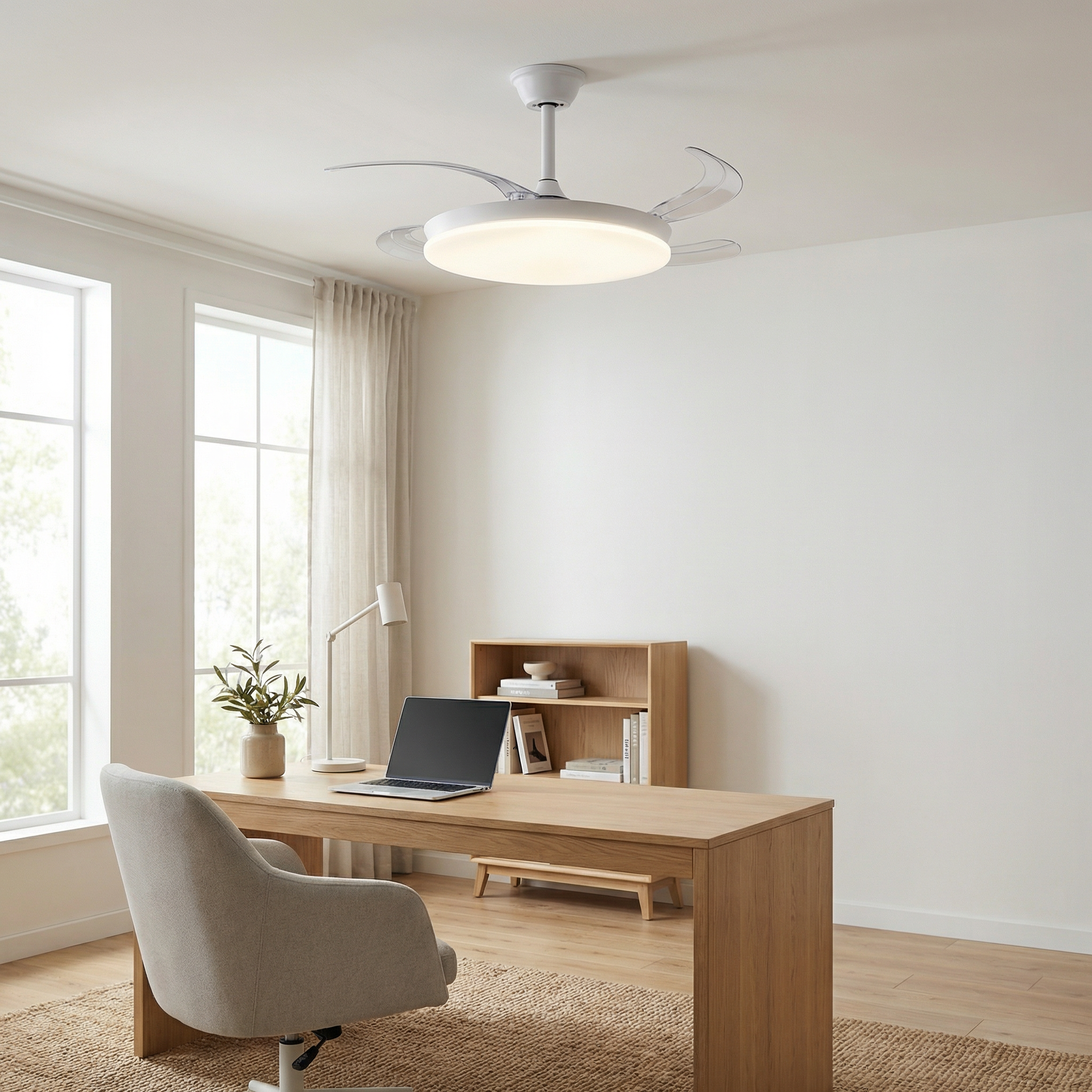 Milos Deckenventilator, 55 cm (für Räume von 6 bis 15 m²) – kompaktes Design mit LED-Beleuchtung