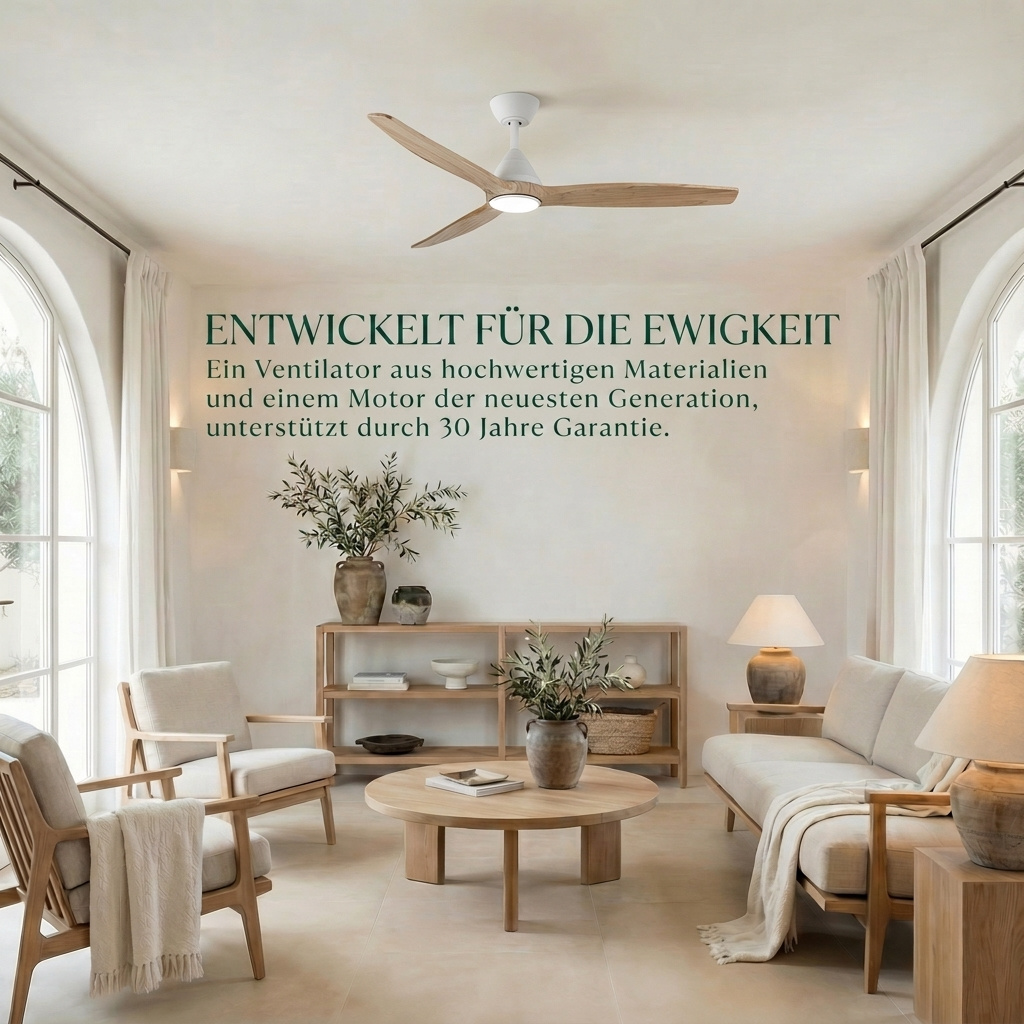 Dolomiti Holz-Deckenventilator (132 cm / 112 cm)