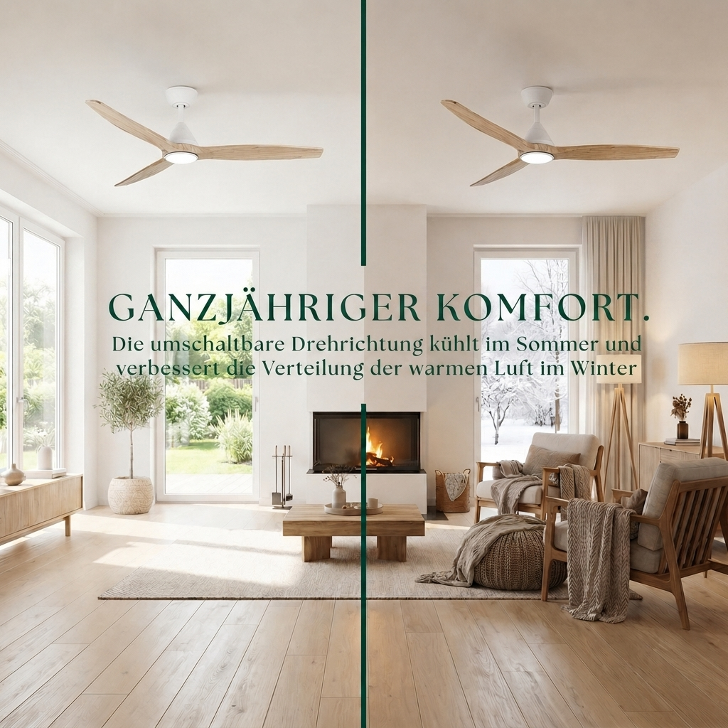 Dolomiti Holz-Deckenventilator (132 cm / 112 cm)
